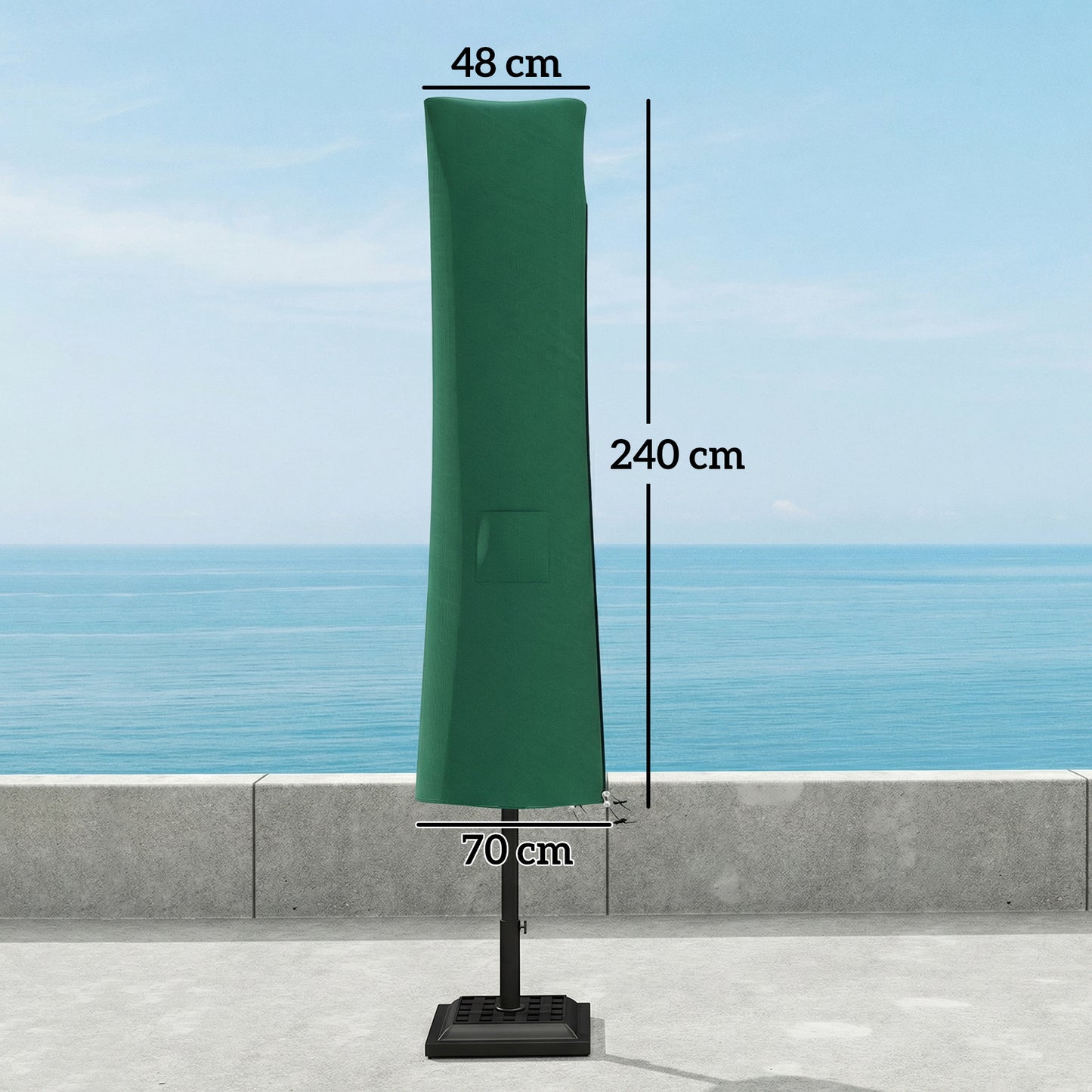 Outsunny Garden Parasol Cover Waterproof Cantilever Banana Umbrella Protector Fits 3 Meter Cantilever Parasol