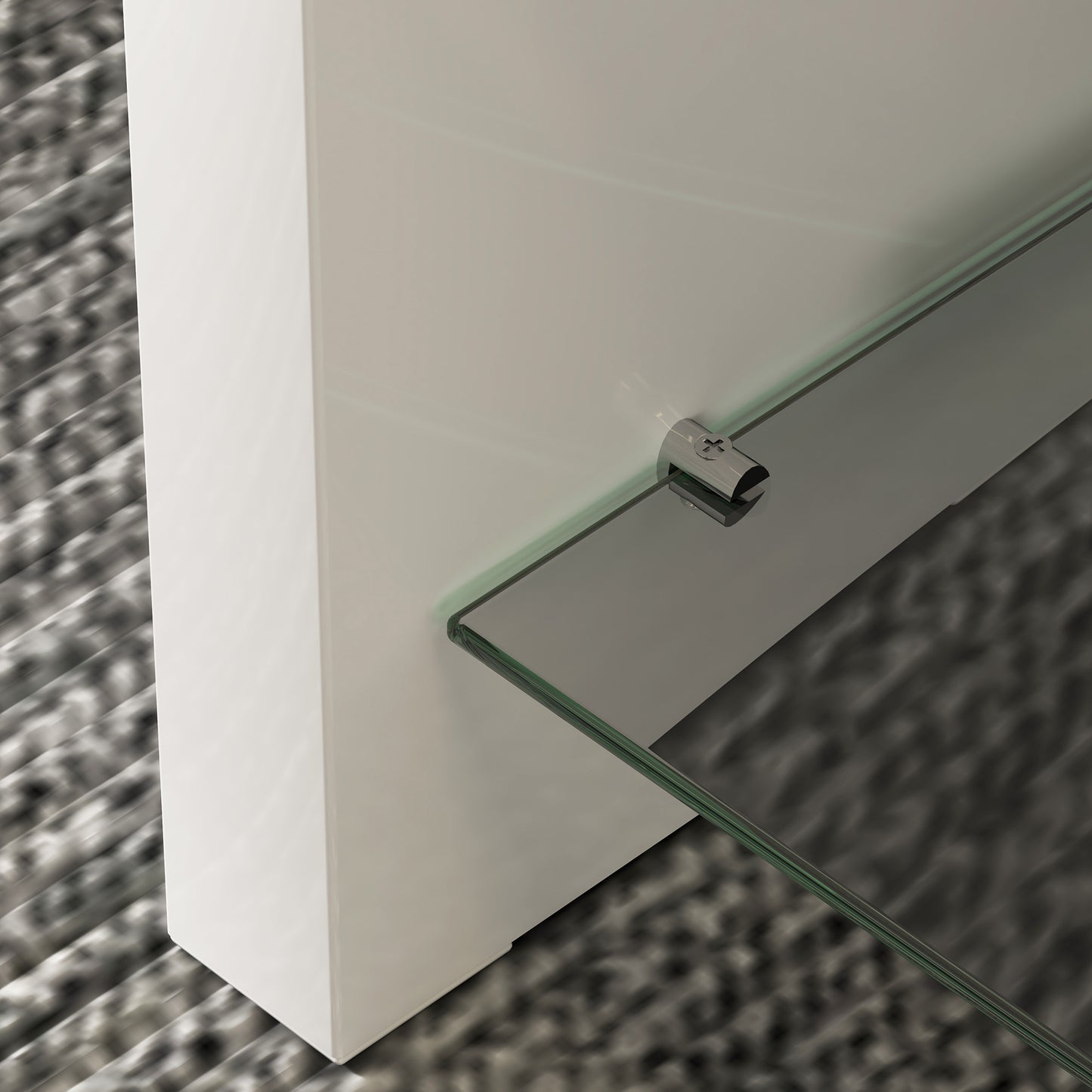 HOMCOM Curved Two Tier Coffee Table With High Gloss White Finish And Two Storage Levels