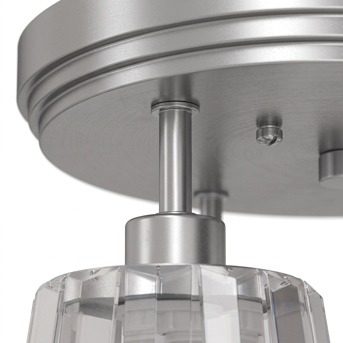 HOMCOM 3 Light Crystal Glass Ceiling Light With 3 E27 Sockets Silver