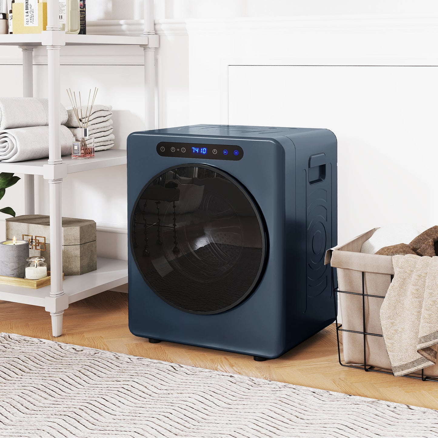 HOMCOM 5Kg Compact Tumble Dryer Blue With 1000W Motor And 40-60C Auto Dry For Small Spaces