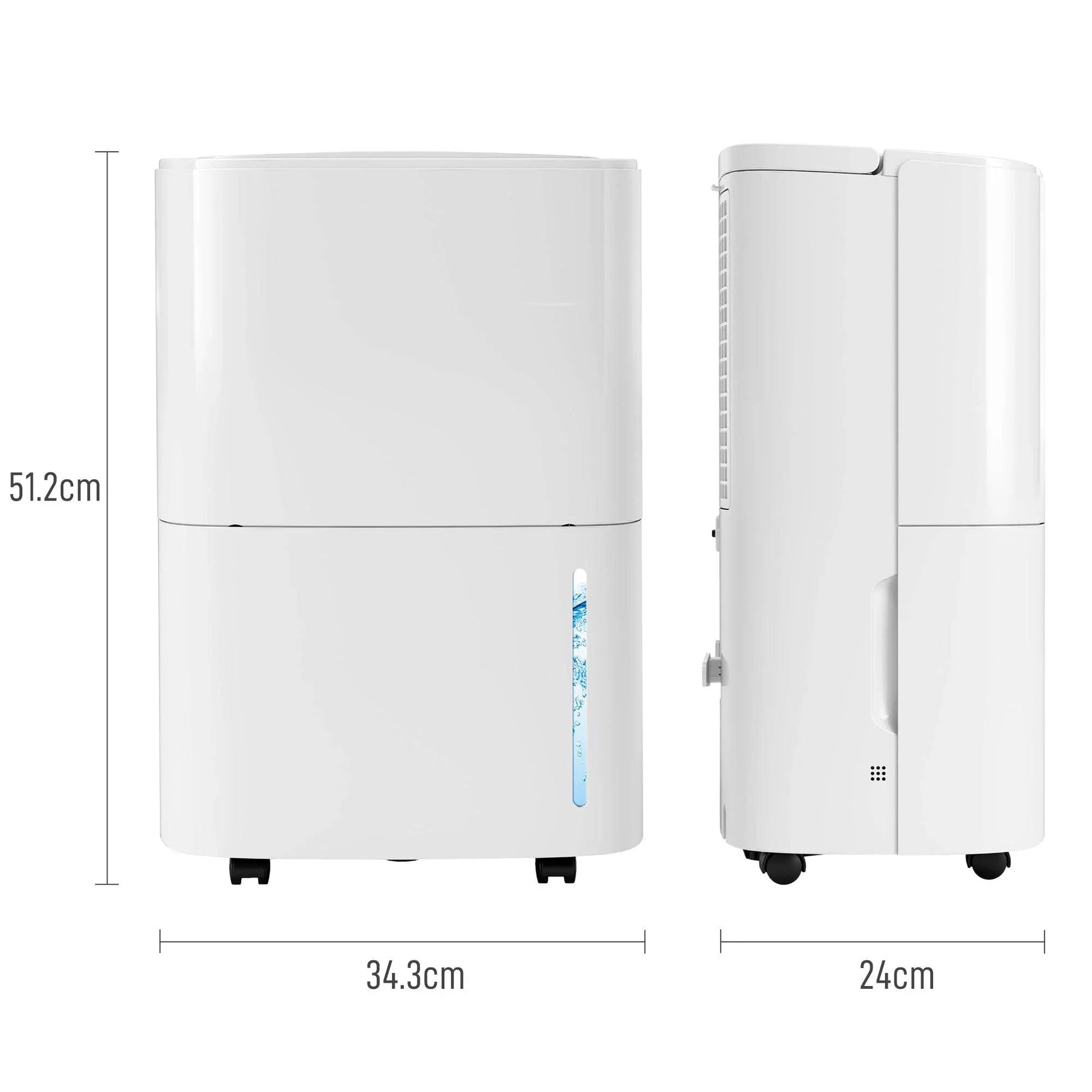 HOMCOM 20L/Day Dehumidifier with Continuous Drainage & 5L Tank, Digital Humidity Control for Home, Bedroom, Laundry & Damp Areas - ALL4U RETAILER LTD