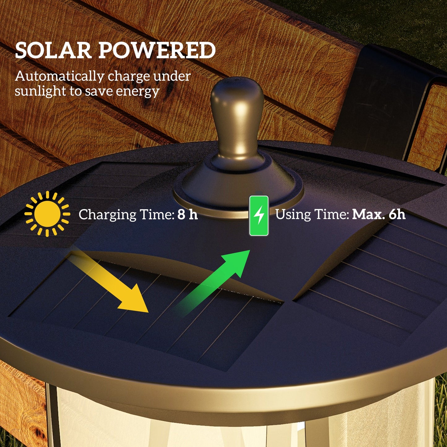 Outsunny Solar Lamp Post Light 1.3 M LED Outdoor Street Light IP44 Waterproof for Patio Garden Pathway Cool White