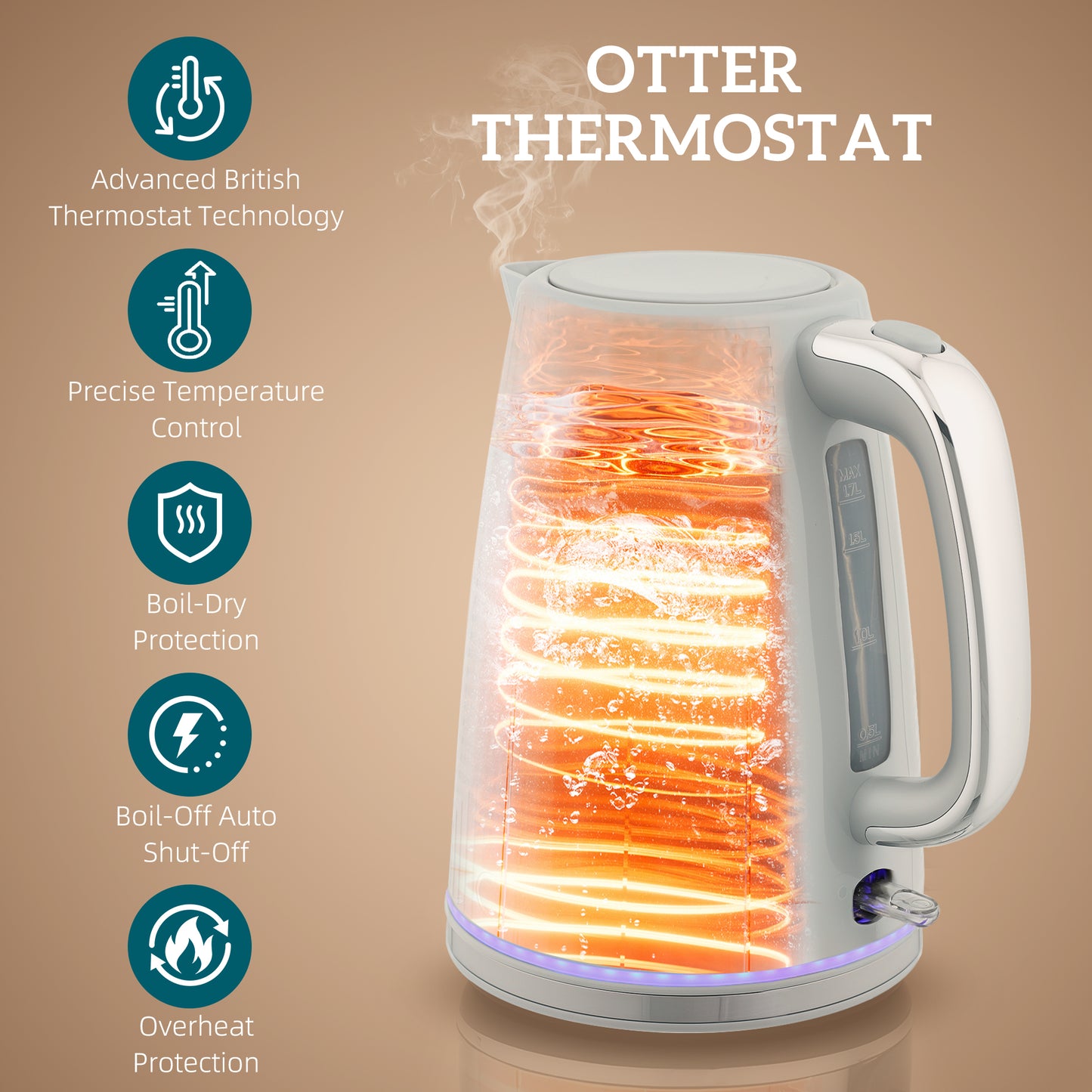 HOMCOM Modern Kettle And Toaster Set Grey With 1.7L Kettle For Fast Boiling And Auto Shutoff Safety