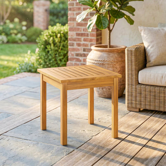 Outsunny Coffee Table Fully Assembled Slatted Top Solid Acacia Wood For Indoor And Outdoor Patio Natural Wood