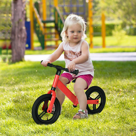 AIYAPLAY 12" Kids Balance Bike - Adjustable Seat, 360° Handlebars - Red - ALL4U RETAILER LTD