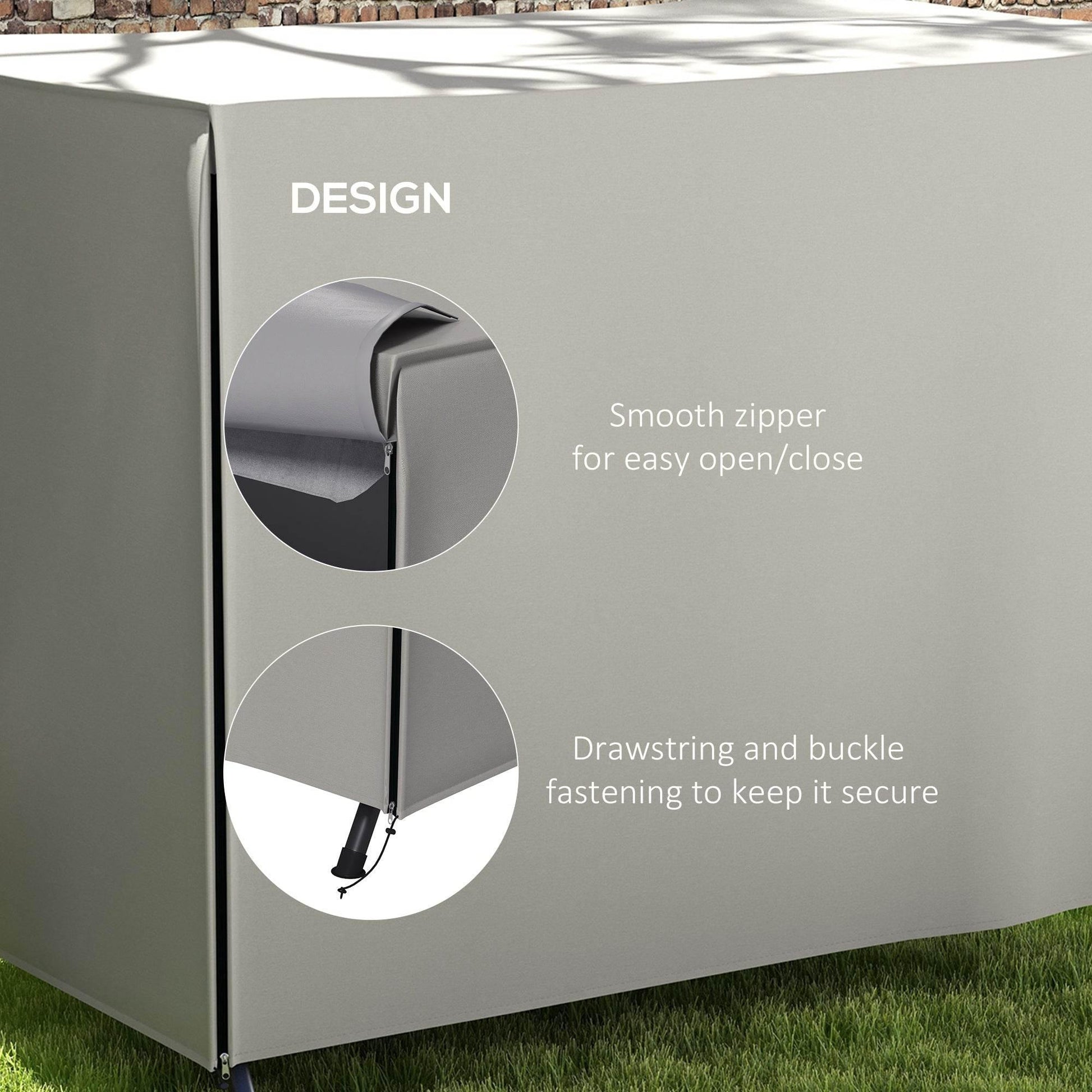 Outdoor Swing Chair Protective Cover - 205 x 124cm Grey Oxford Fabric - ALL4U RETAILER LTD