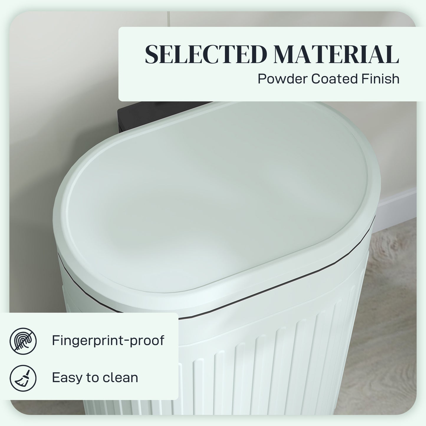 HOMCOM 30L Metal Kitchen Bin With Soft Close Lid Pedal Operated Stay Open Inner Removable Bucket Light Green