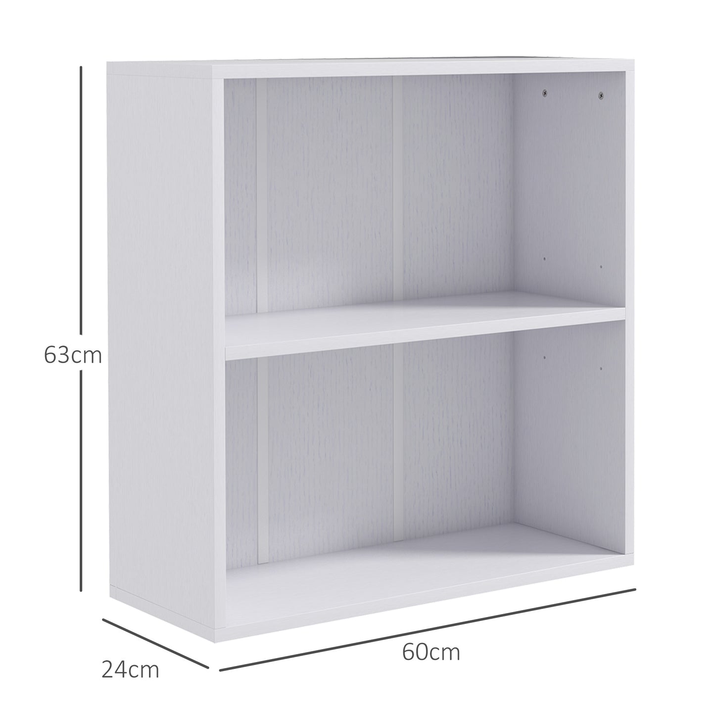 Stylish White 2-Tier Adjustable Bookshelf with Compartments for Home and Office - ALL4U RETAILER LTD