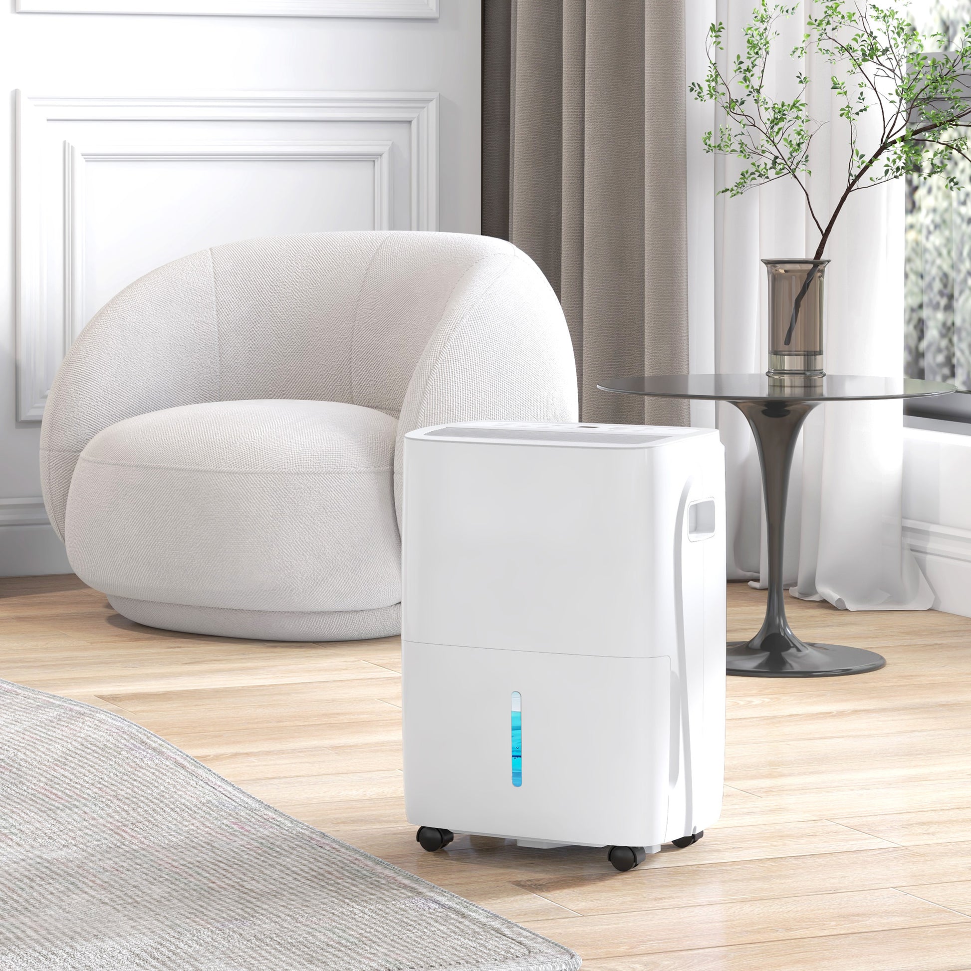 HOMCOM 30L/Day Advanced Dehumidifier with Auto-Clean Filter, Continuous Drainage, and Digital Humidity Display for Home, Bedroom, and Laundry - ALL4U RETAILER LTD