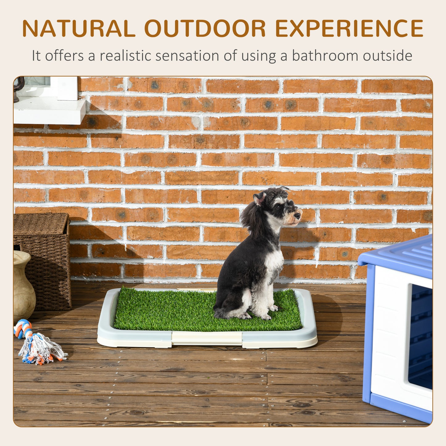 PawHut Indoor Pet Training Toilet with Artificial Grass and Leakproof Tray - 63 x 48.5cm - ALL4U RETAILER LTD