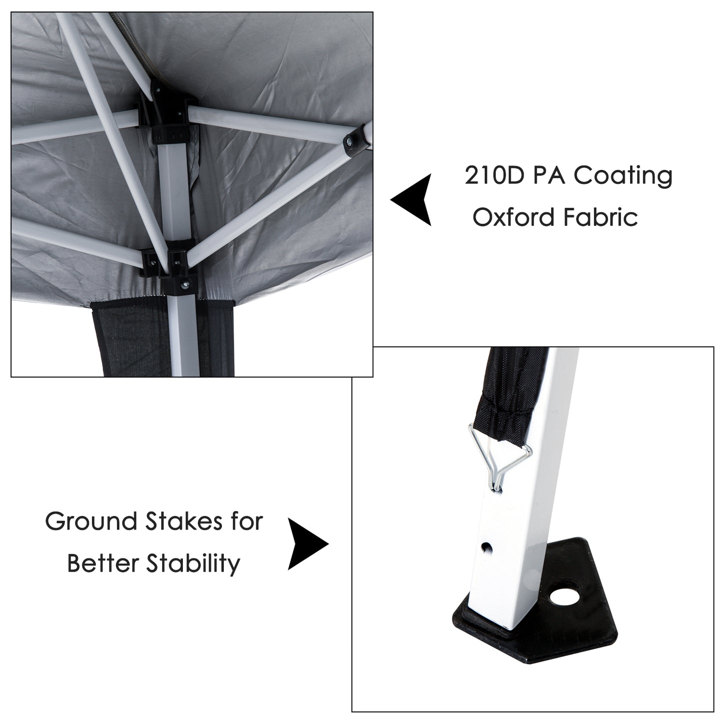 Outsunny 3m Pop Up Gazebo With Carry Bag Height Adjustable Slant Leg Party Tent Instant Event Shelter Black