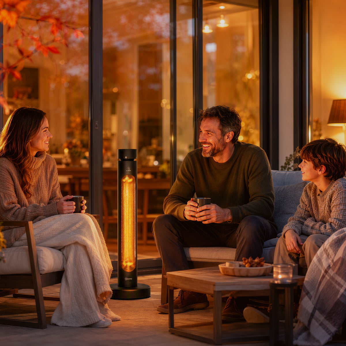 Outsunny 2000W Electric Infrared Patio Heater With Remote And Control Panel Black