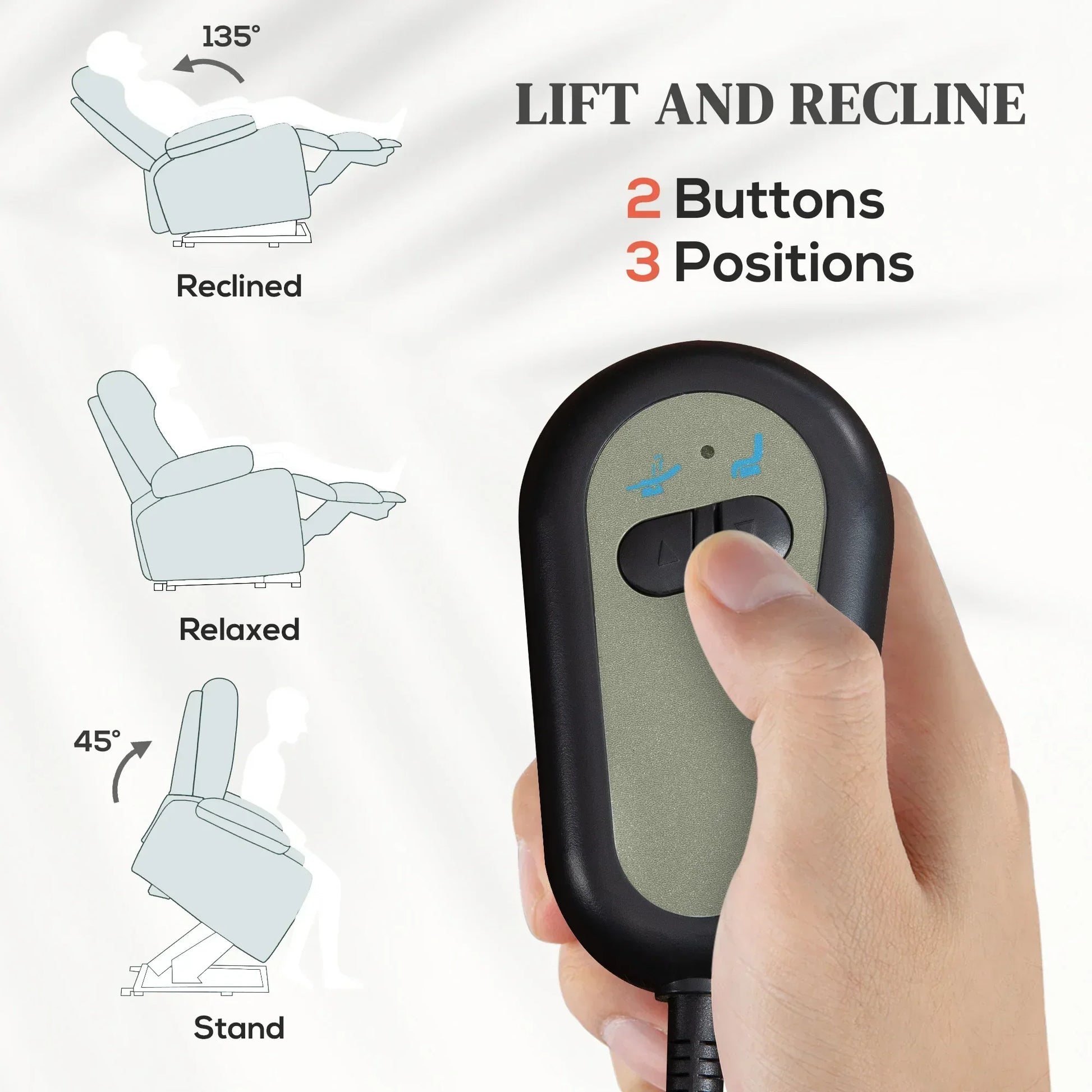 Electric Lift Recliner Chair with Massage and Heat, Comfortable Armchair for Seniors with USB Ports and Cup Holders, Light Grey Fabric - ALL4U RETAILER LTD