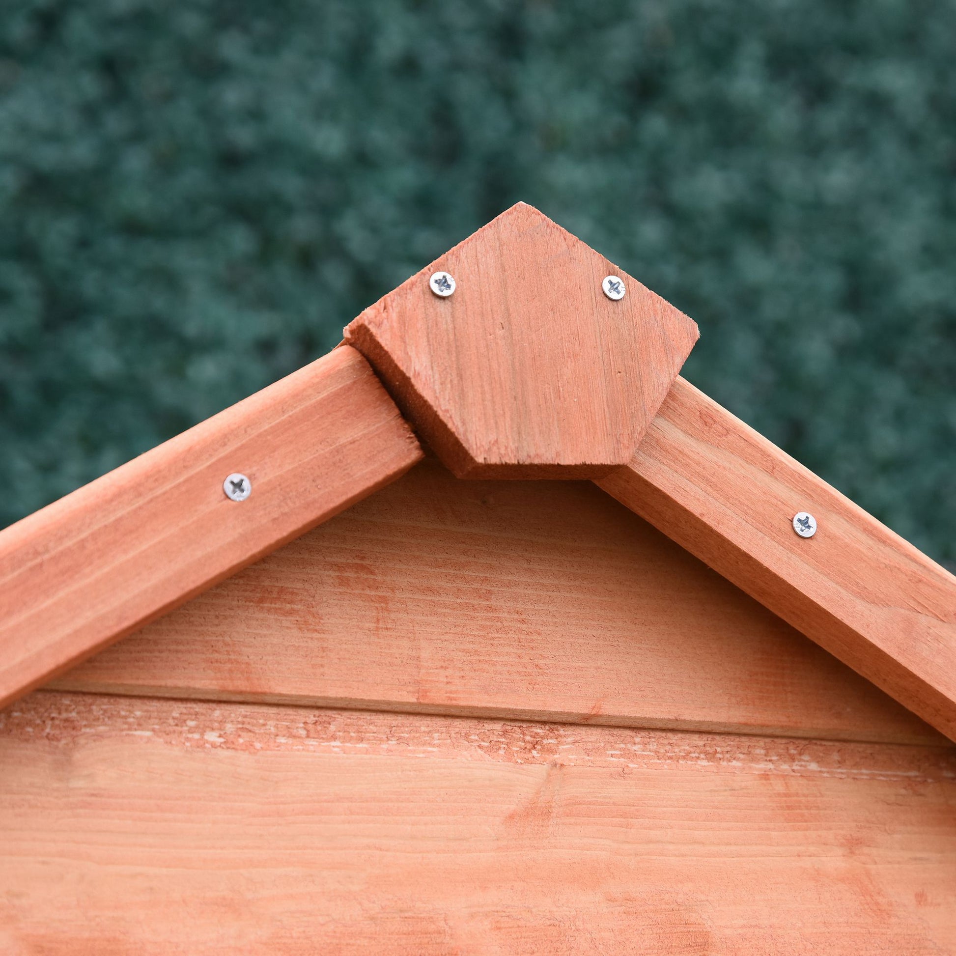 Outsunny Teak Wooden Garden Storage Shed with Apex Roof and Shelves - 89W x 50D (cm) - ALL4U RETAILER LTD