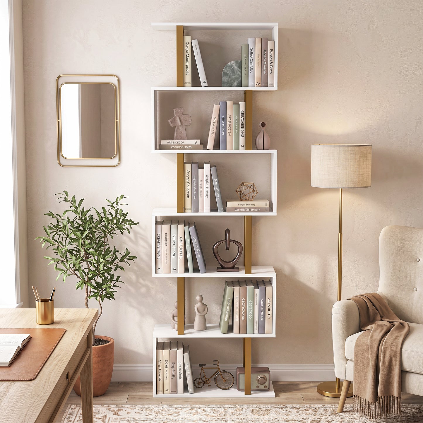 HOMCOM Industrial Standing Bookshelf Free Shelves Bedroom Unit