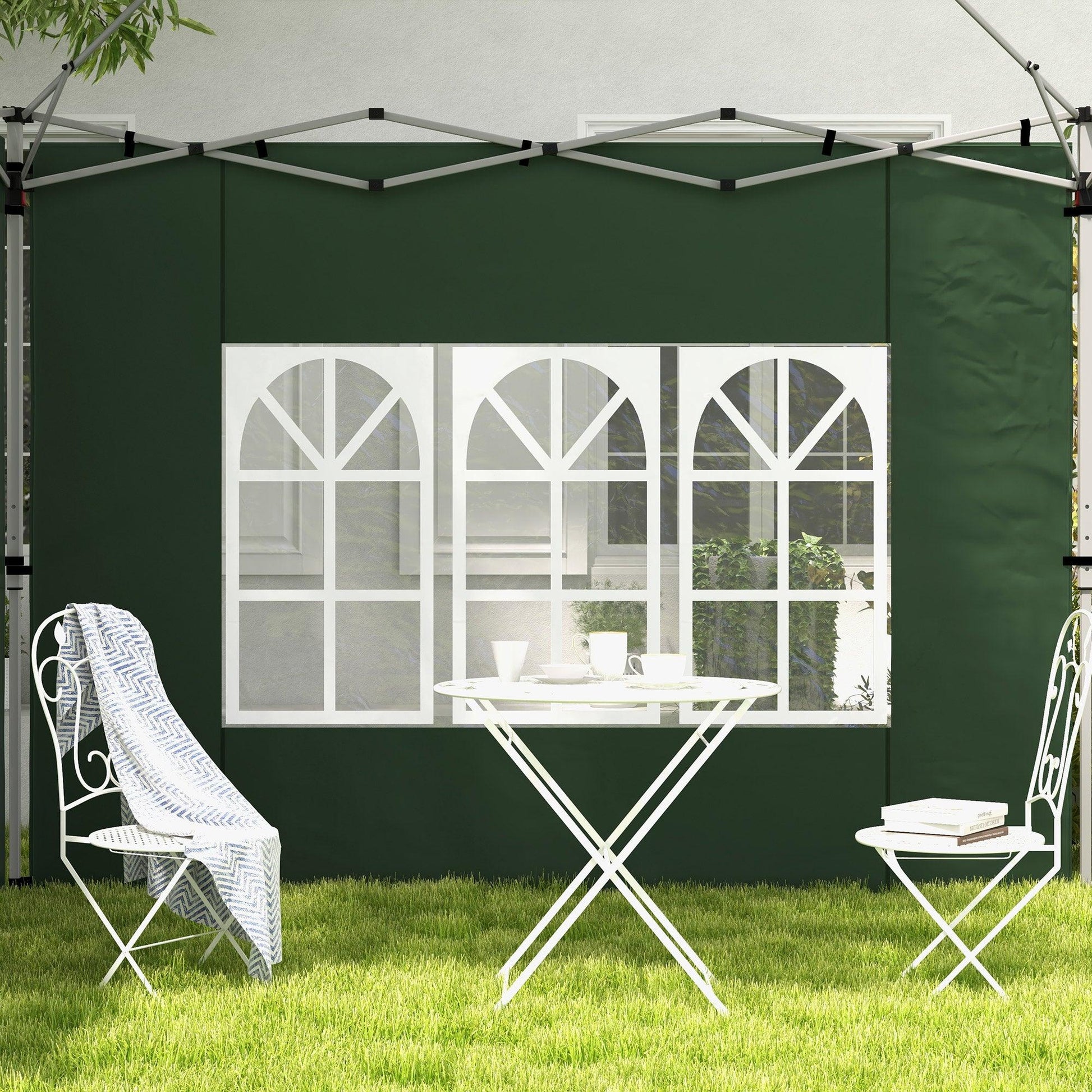 Outsunny Gazebo Side Panels for 3x3(m) or 3x4m Pop Up Gazebo, 2 Pack, Green - ALL4U RETAILER LTD