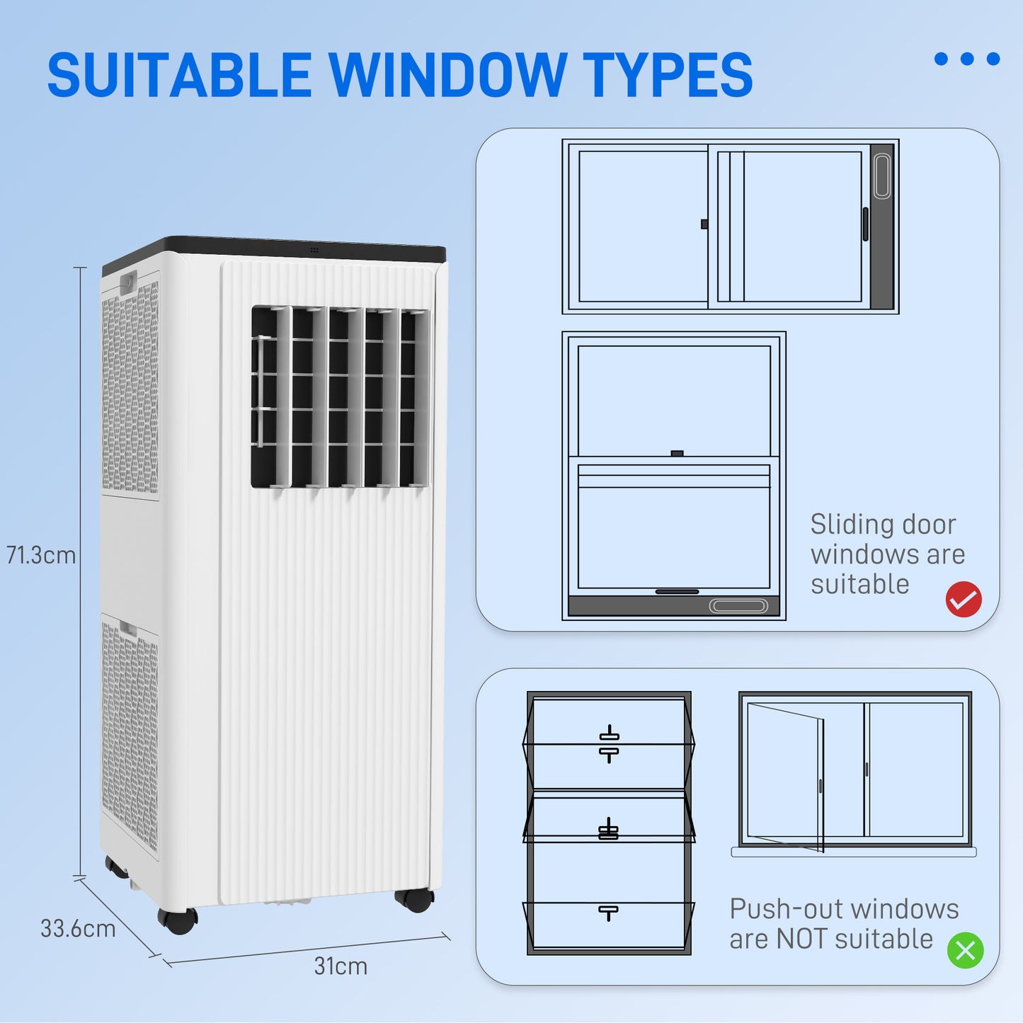 HOMCOM 9,000 BTU Smart WiFi Portable Air Conditioner with Dehumidifier & Fan, 24H Timer, Window Kit, for 20m² Spaces - White - ALL4U RETAILER LTD