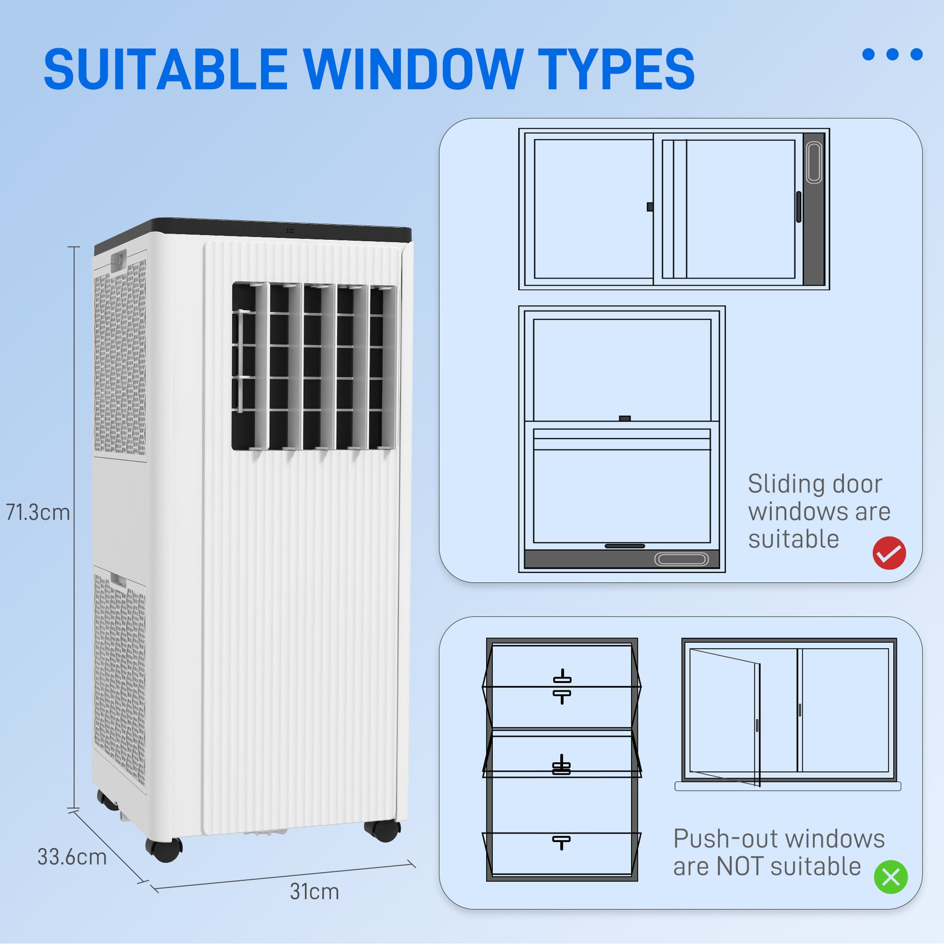 HOMCOM 9,000 BTU Smart WiFi Portable Air Conditioner with Dehumidifier & Fan, 24H Timer, Window Kit, for 20m² Spaces - White - ALL4U RETAILER LTD