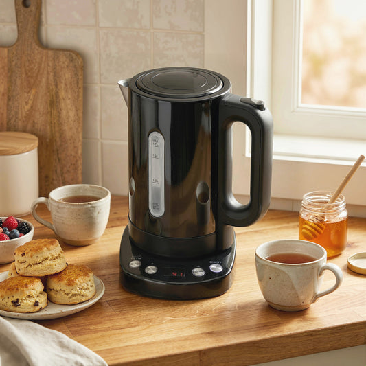 HOMCOM 1.7L Electric Kettle 3kW Fast Boil UK Strix Thermostat Keep Warm LCD Base Black