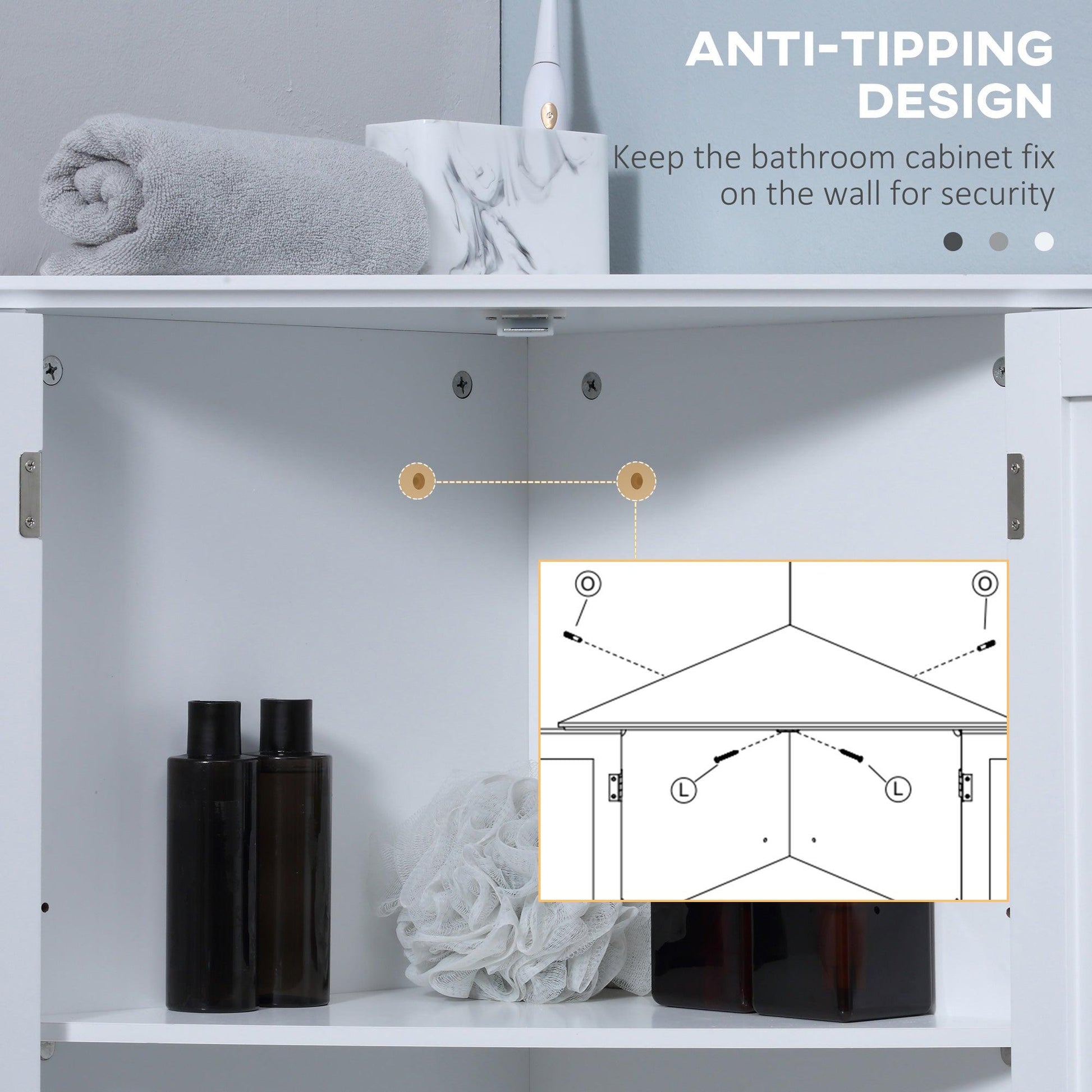 Kleankin Corner Bathroom Cabinet, Adjustable Shelf, Free Standing, White - ALL4U RETAILER LTD