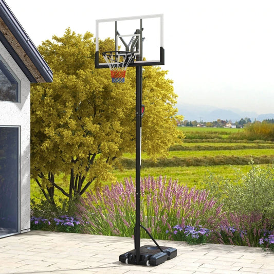 SPORTNOW Adjustable Freestanding Basketball Hoop with Wheels, 6 Height Levels 2.35M-3.05M - ALL4U RETAILER LTD