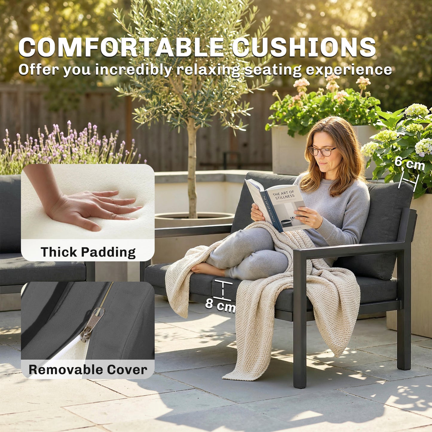 Outsunny 4 Seater Rattan Garden Furniture Set With 2 Armchairs Loveseat Coffee Table Cushions Dark Grey