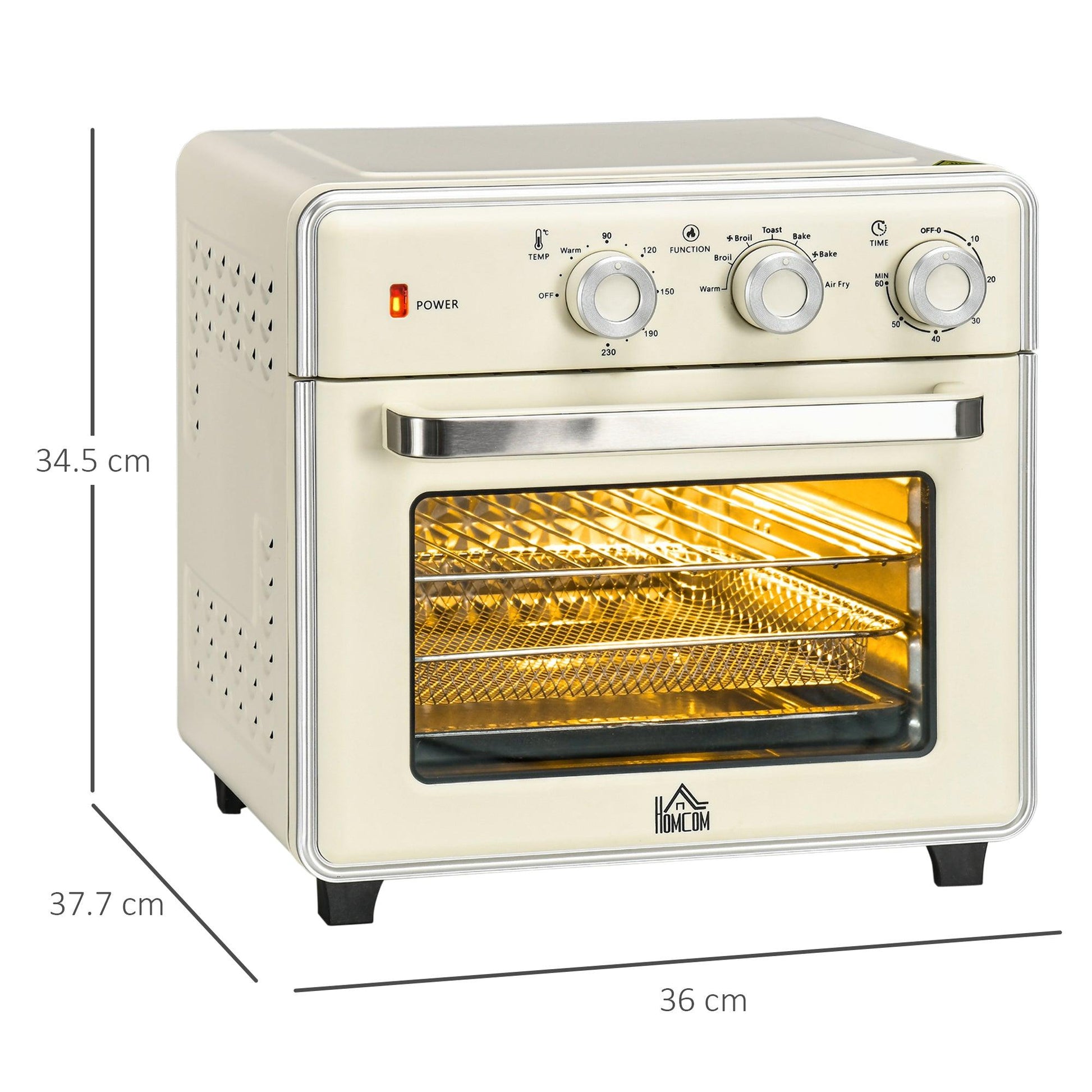 HOMCOM 7-in-1 Toaster Oven 4-Slice w/ 60-min Timer Adjustable Thermostat 1400W - ALL4U RETAILER LTD