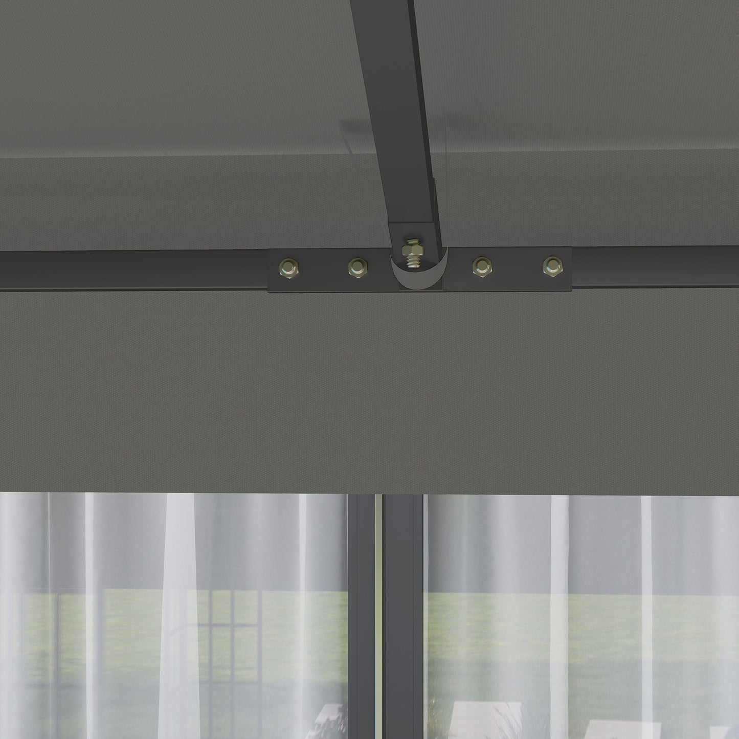 Outsunny 3 x 3m Gazebo Canopy Replacement Grey Polyester With Grommets UPF30 Protection
