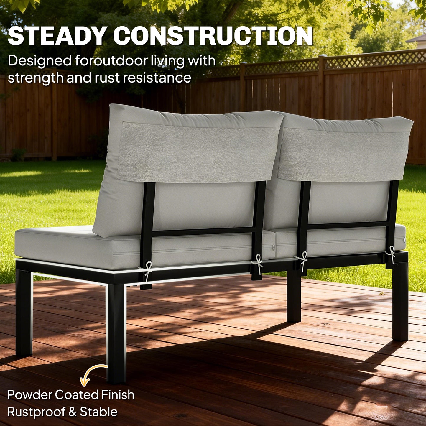 Outsunny 6 Piece Garden Corner Sofa Set With Loveseat Integrated Side Table And Coffee Table Modular Outdoor Furniture