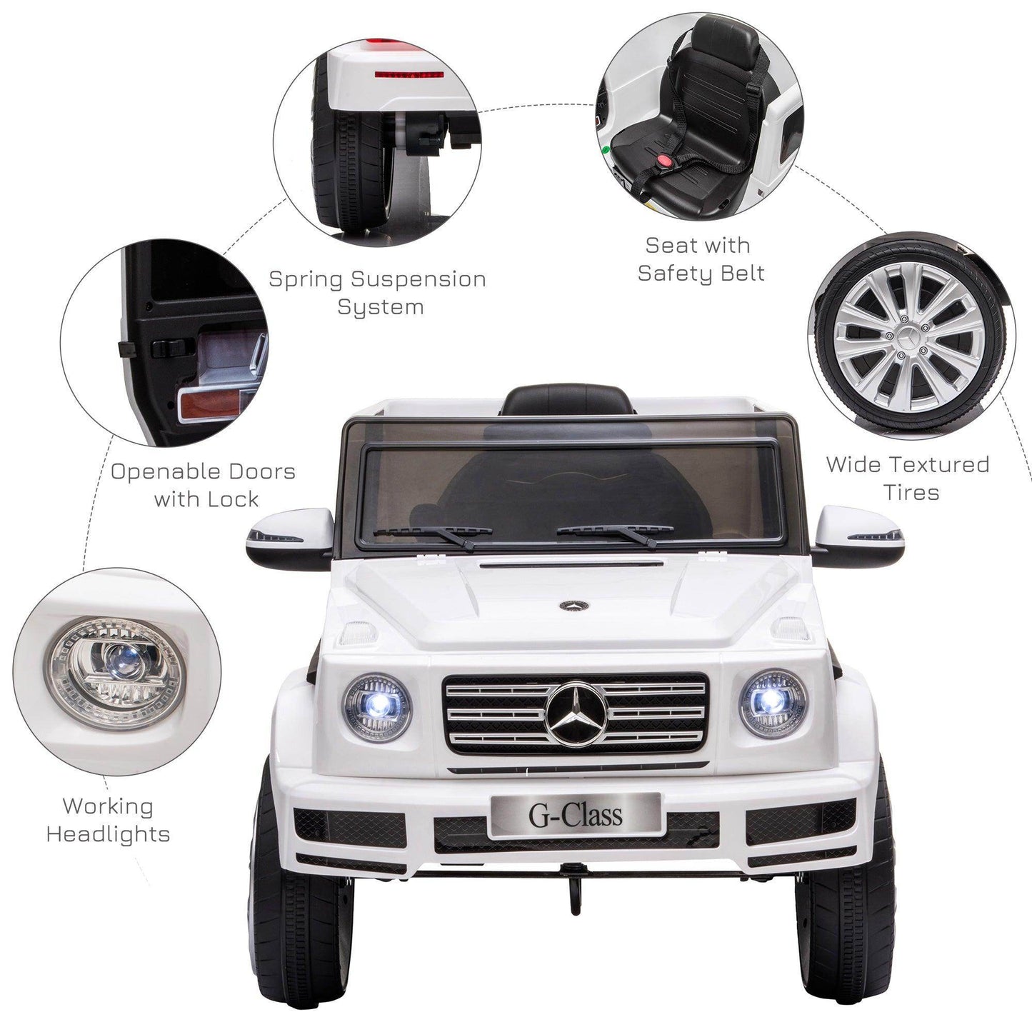HOMCOM 12V Battery-powered Kids Electric Ride On Car Mercedes Benz G500 - ALL4U RETAILER LTD