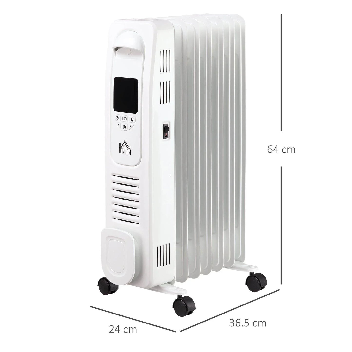 HOMCOM 1630W Portable Electric Heater with Remote Control - ALL4U RETAILER LTD
