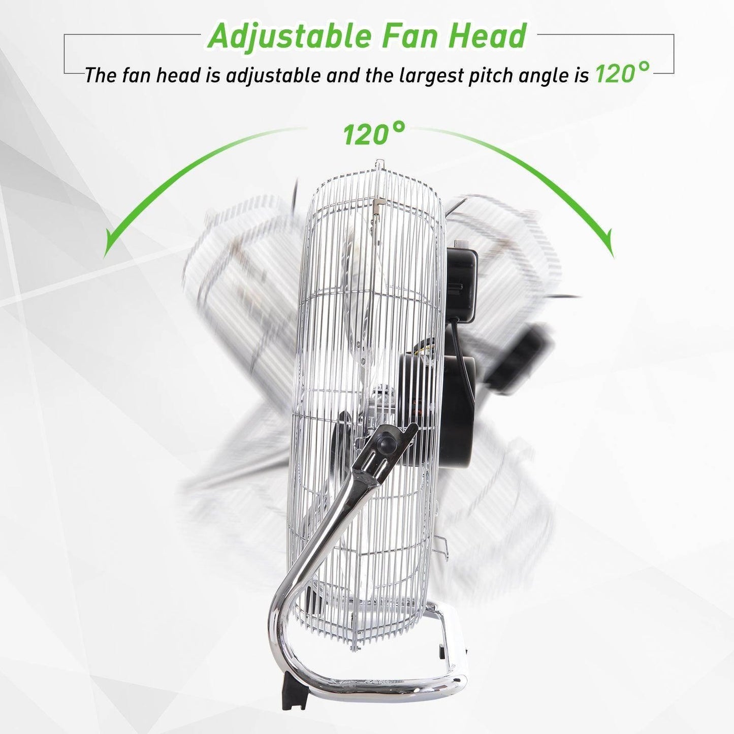 HOMCOM 20 Chrome Silver Adjustable Floor Fan - ALL4U RETAILER LTD