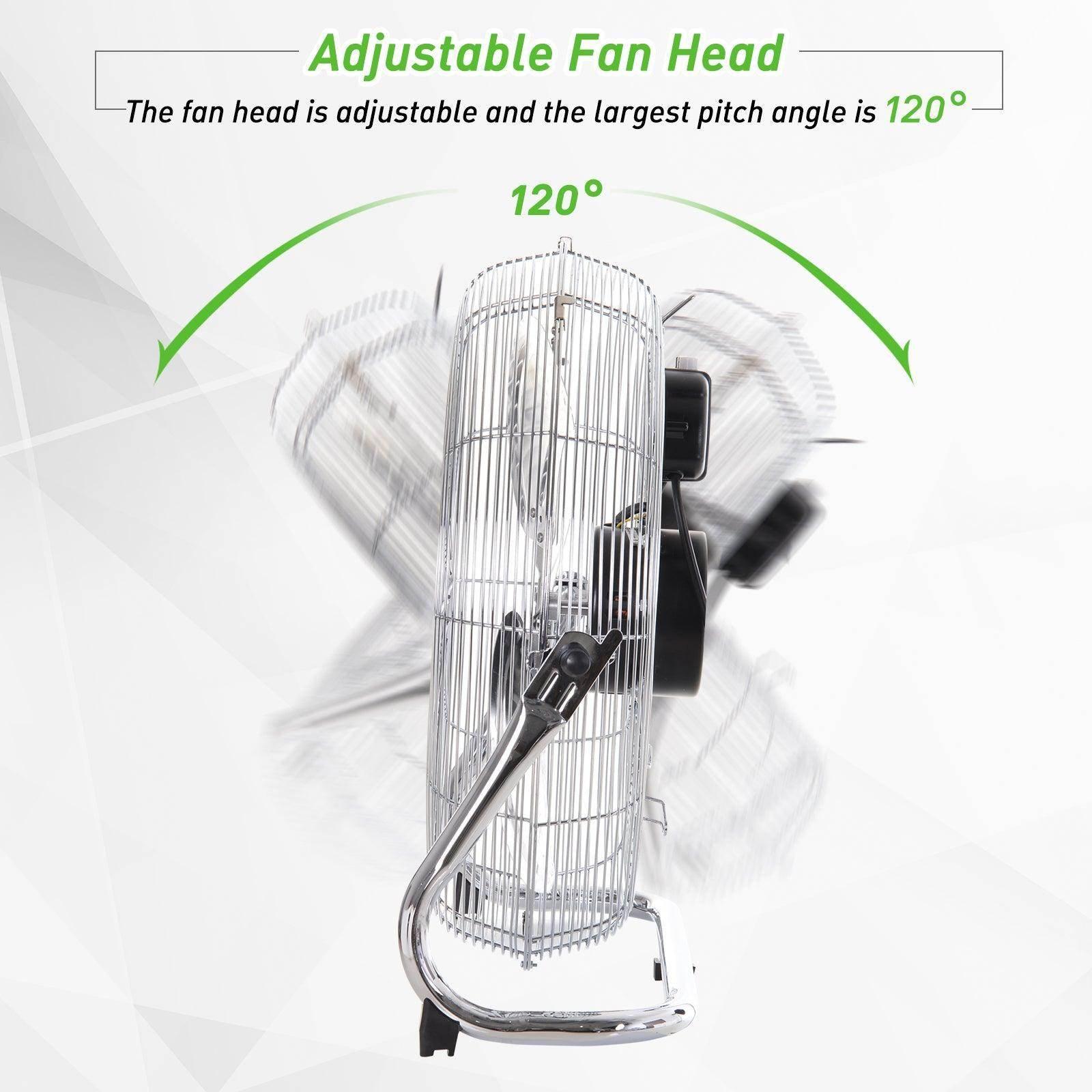 HOMCOM 20 Chrome Silver Adjustable Floor Fan - ALL4U RETAILER LTD