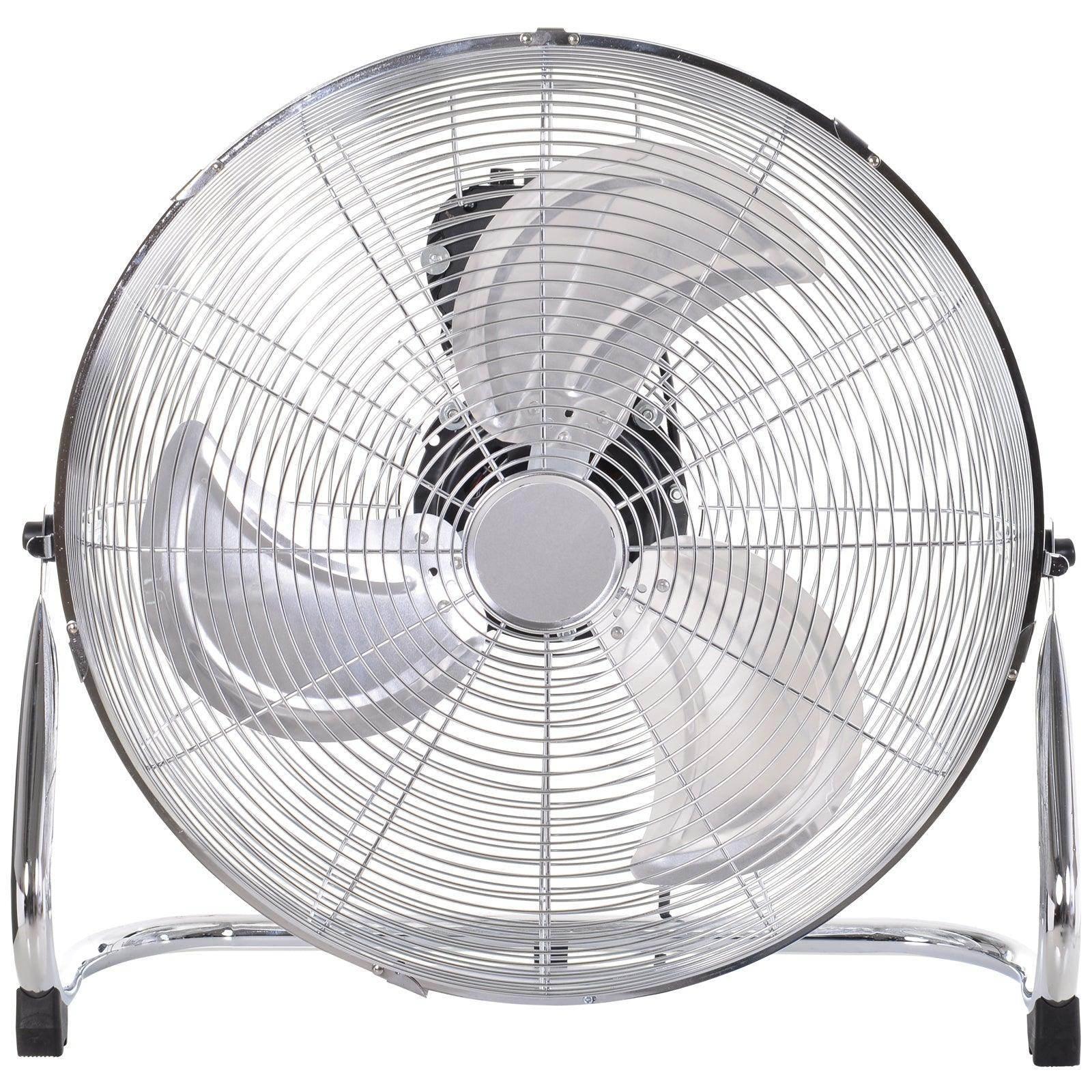 HOMCOM 20 Chrome Silver Adjustable Floor Fan - ALL4U RETAILER LTD