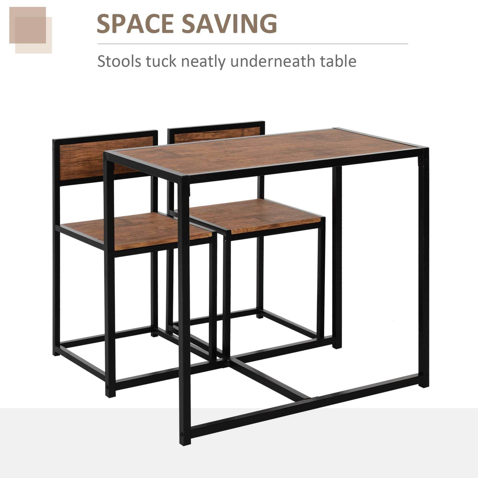 HOMCOM 3-Piece Industrial Table Set - ALL4U RETAILER LTD