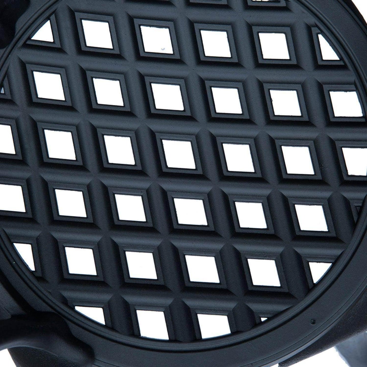 Close-up of black geometric lattice pattern on HOMCOM patio bistro set table top