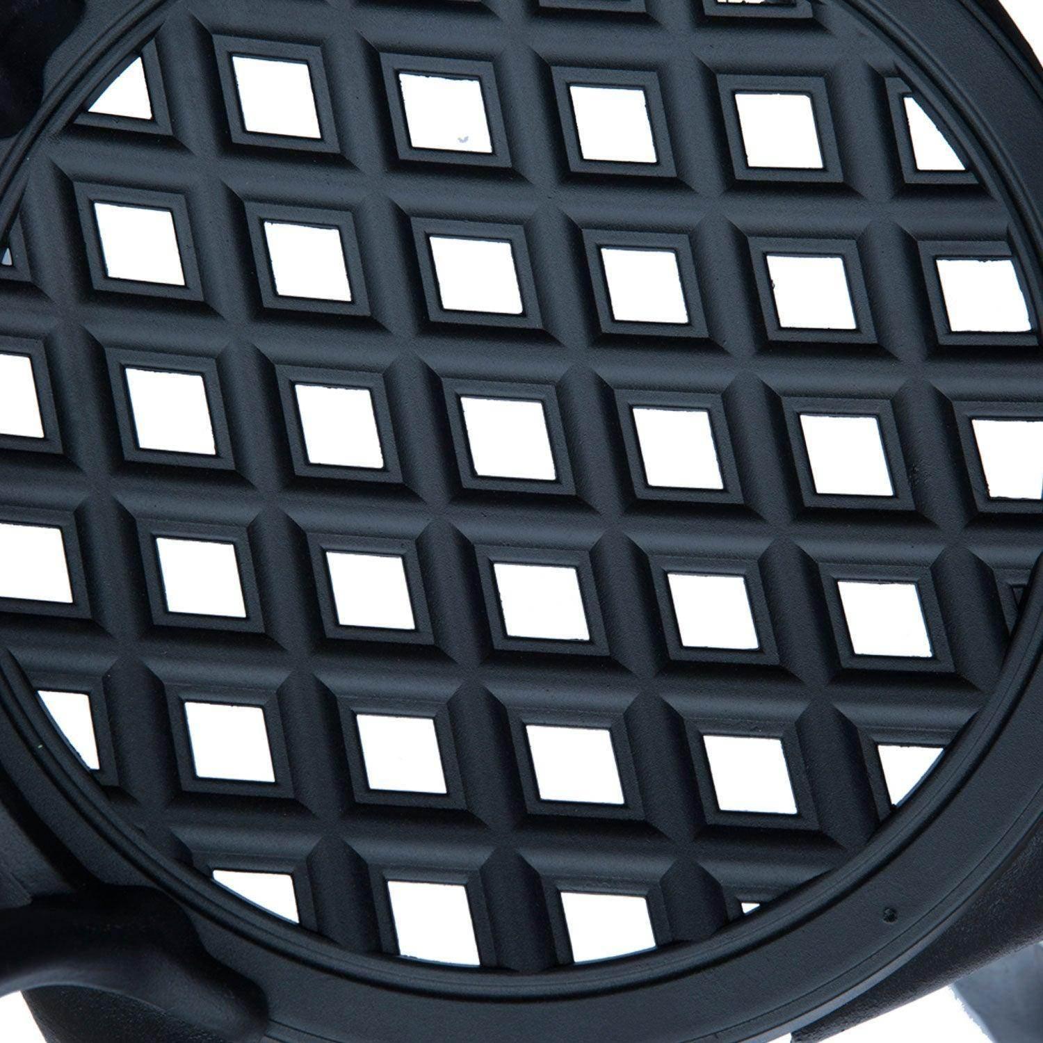 Close-up of black geometric lattice pattern on HOMCOM patio bistro set table top