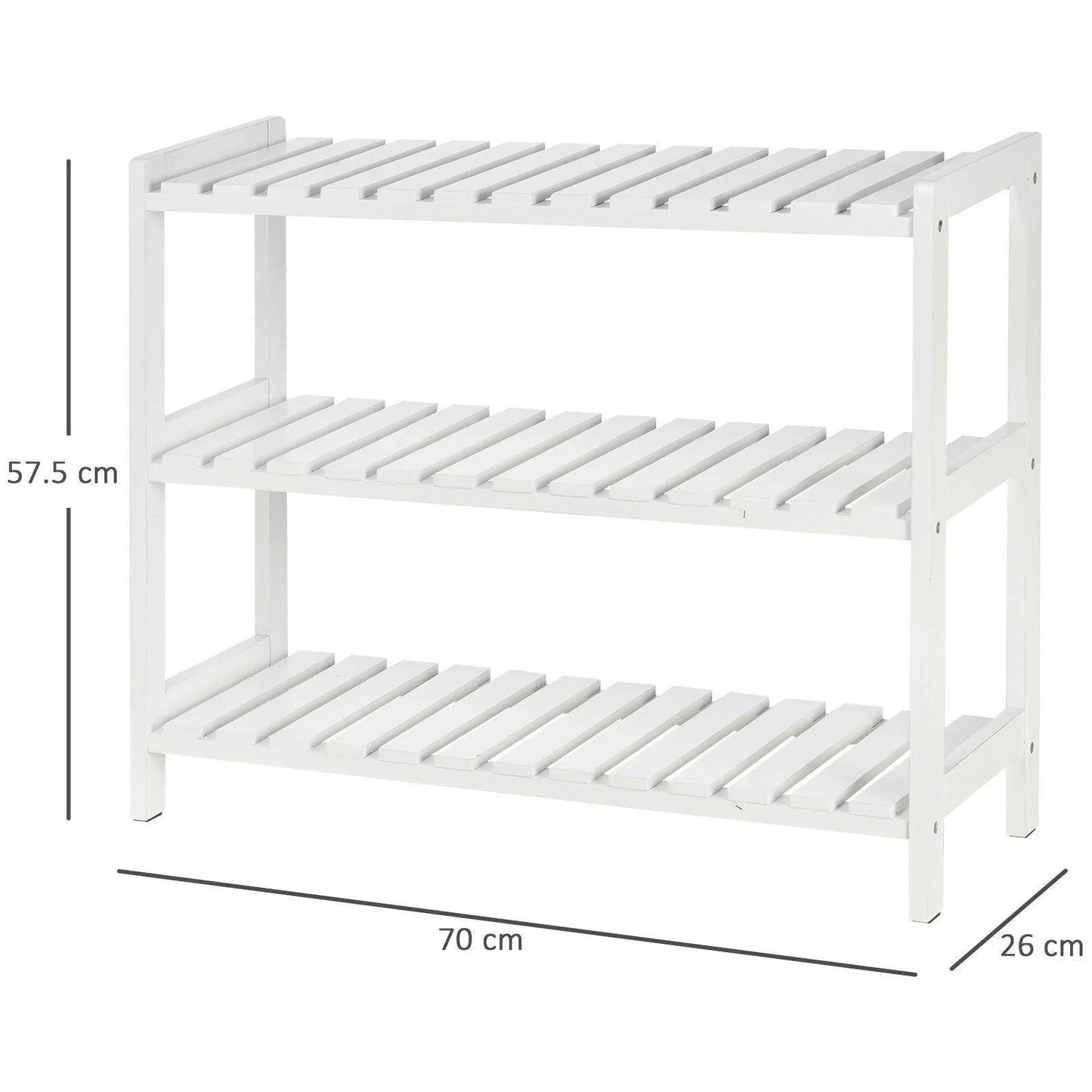 HOMCOM 3-Tier Shoe Rack - Spacious Wood Frame Storage - ALL4U RETAILER LTD