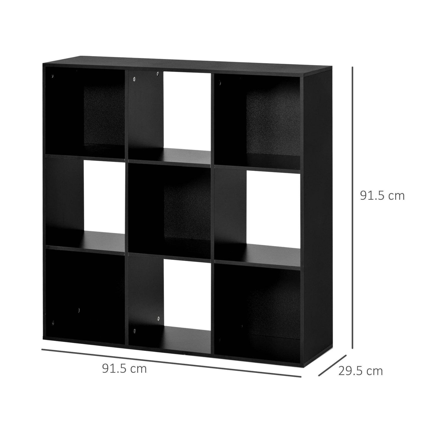 HOMCOM 3-Tier Storage Unit - Black Cube Organiser - ALL4U RETAILER LTD