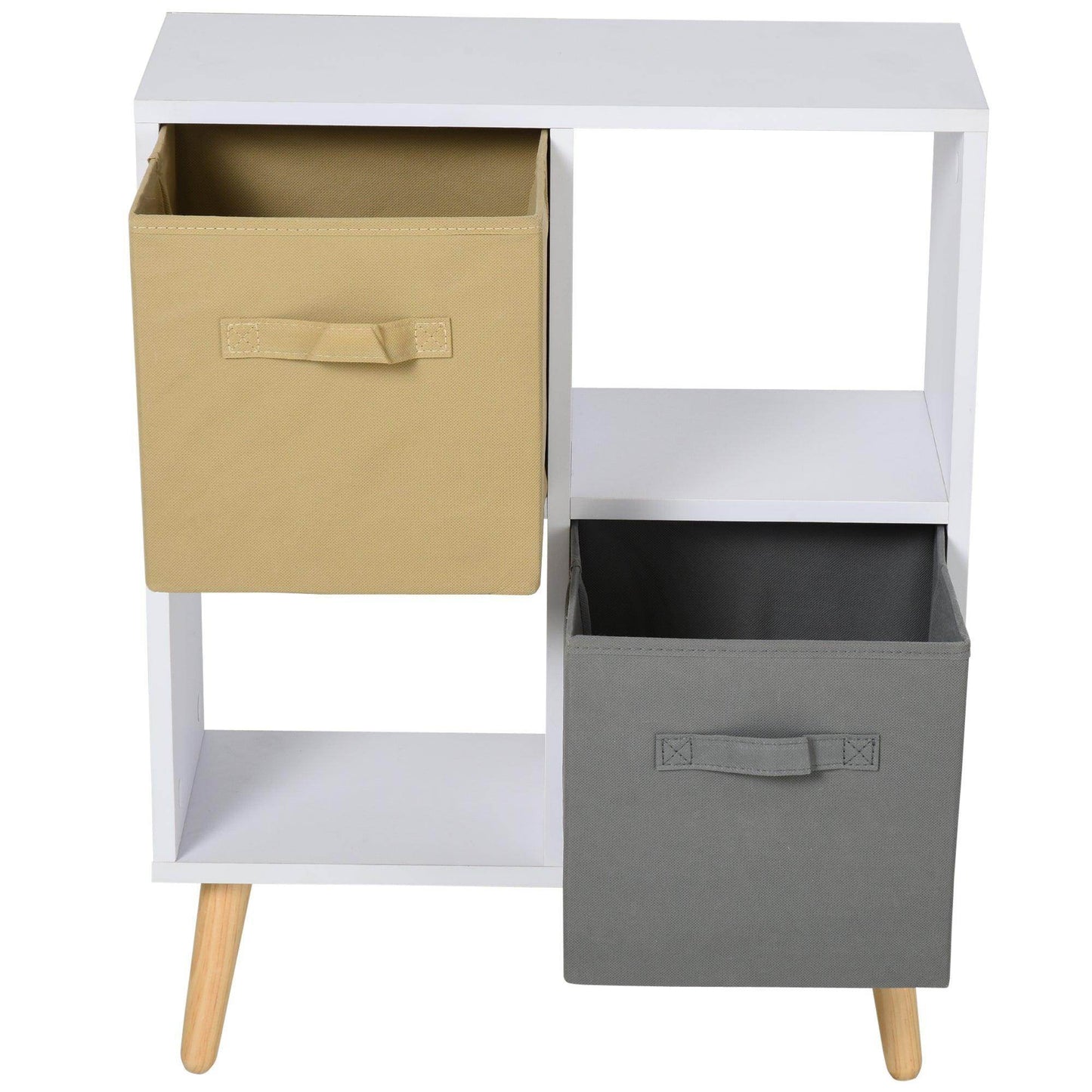 HOMCOM 4 Cube Storage Unit with Drawers - Organise Office - ALL4U RETAILER LTD