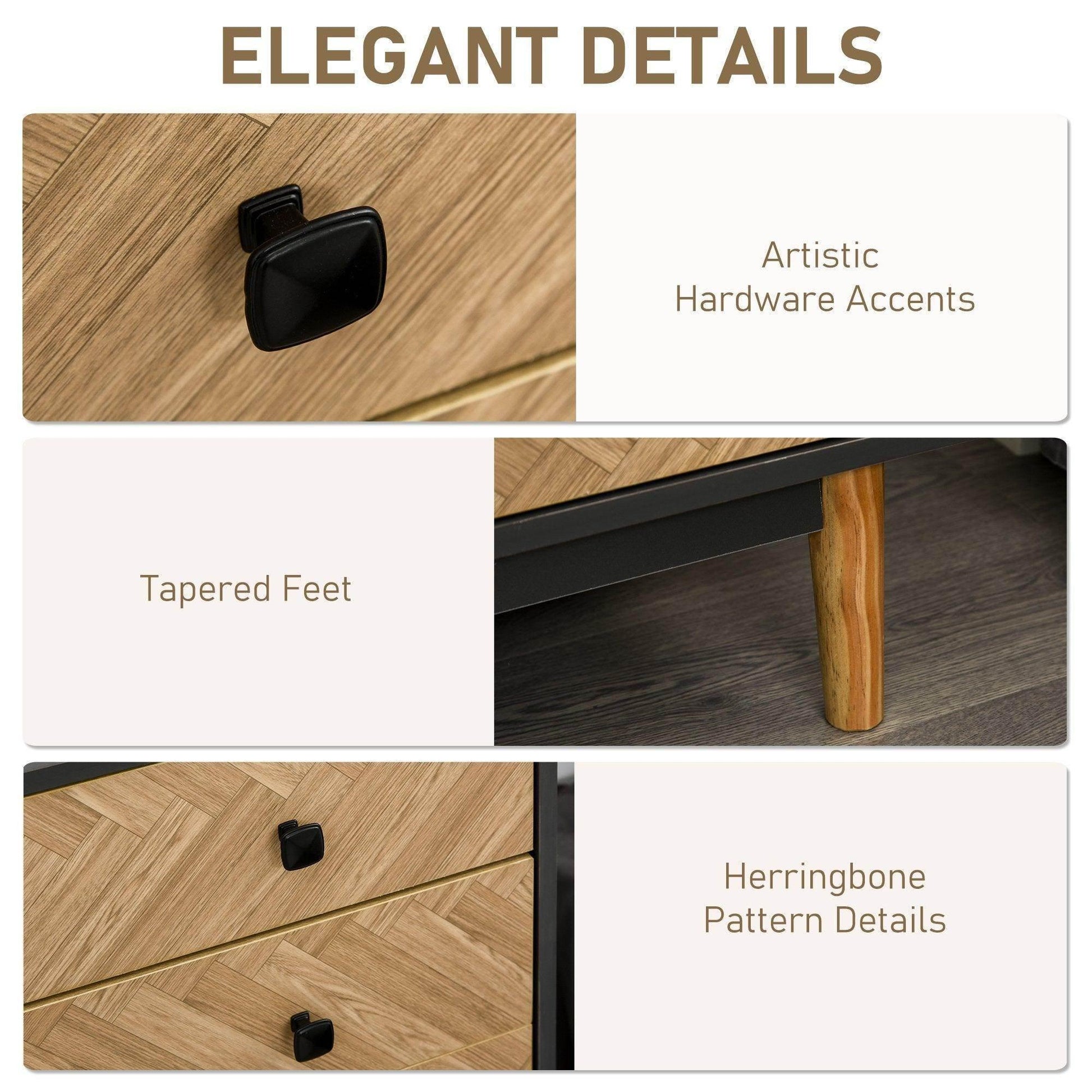 HOMCOM 5-Drawer Chest - Modern Storage Solution - ALL4U RETAILER LTD