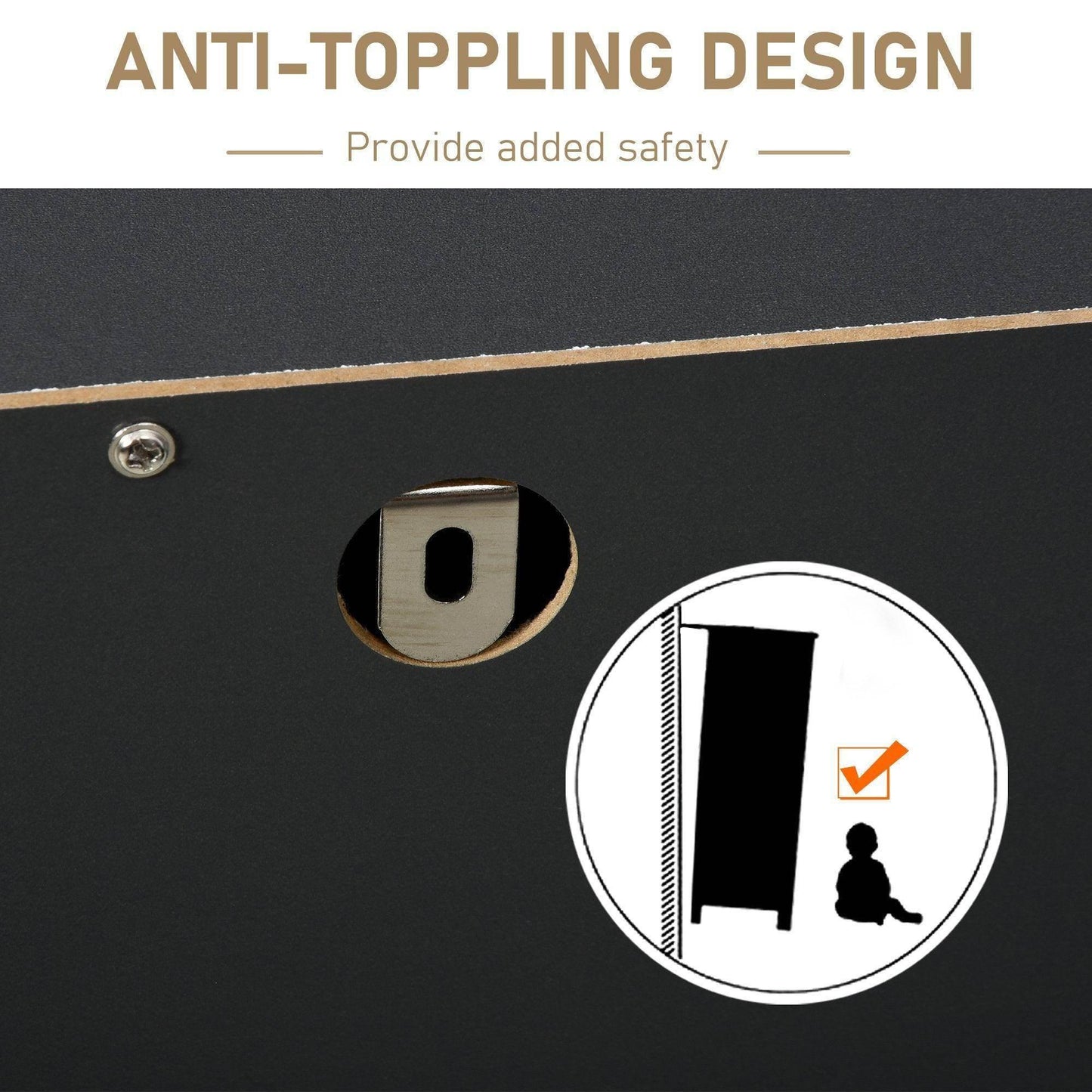 HOMCOM 5-Drawer Chest - Modern Storage Solution - ALL4U RETAILER LTD