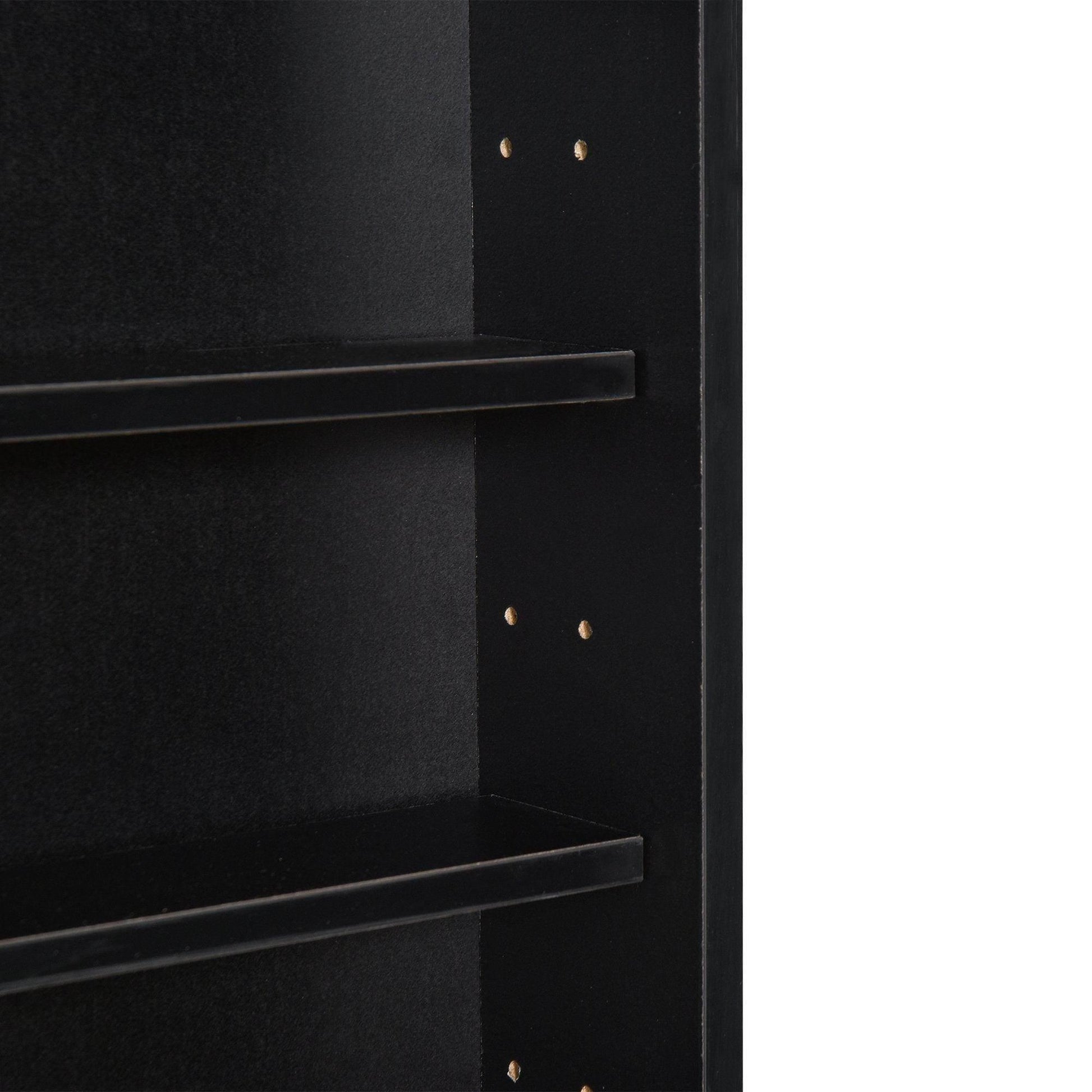 HOMCOM 5-Tier Glass Door Display Cabinet - Sleek Black - ALL4U RETAILER LTD