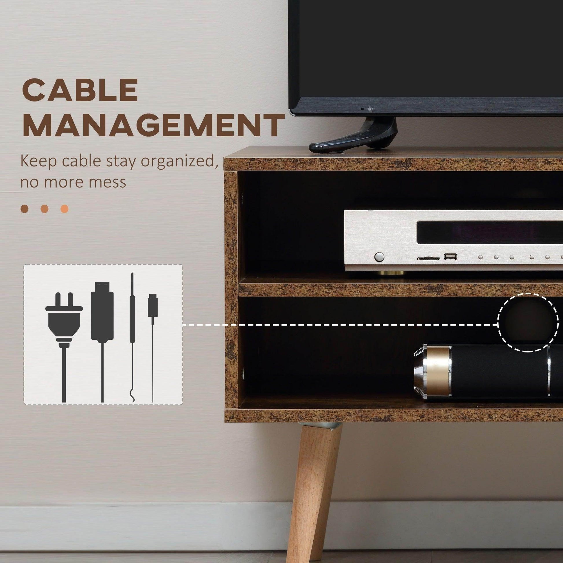 HOMCOM 55 TV Stand with Cupboard and Shelves - ALL4U RETAILER LTD