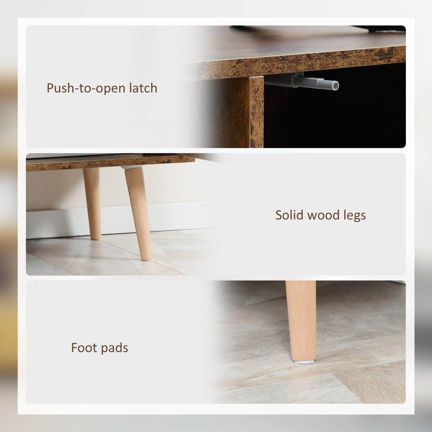 HOMCOM 55 TV Stand with Cupboard and Shelves - ALL4U RETAILER LTD