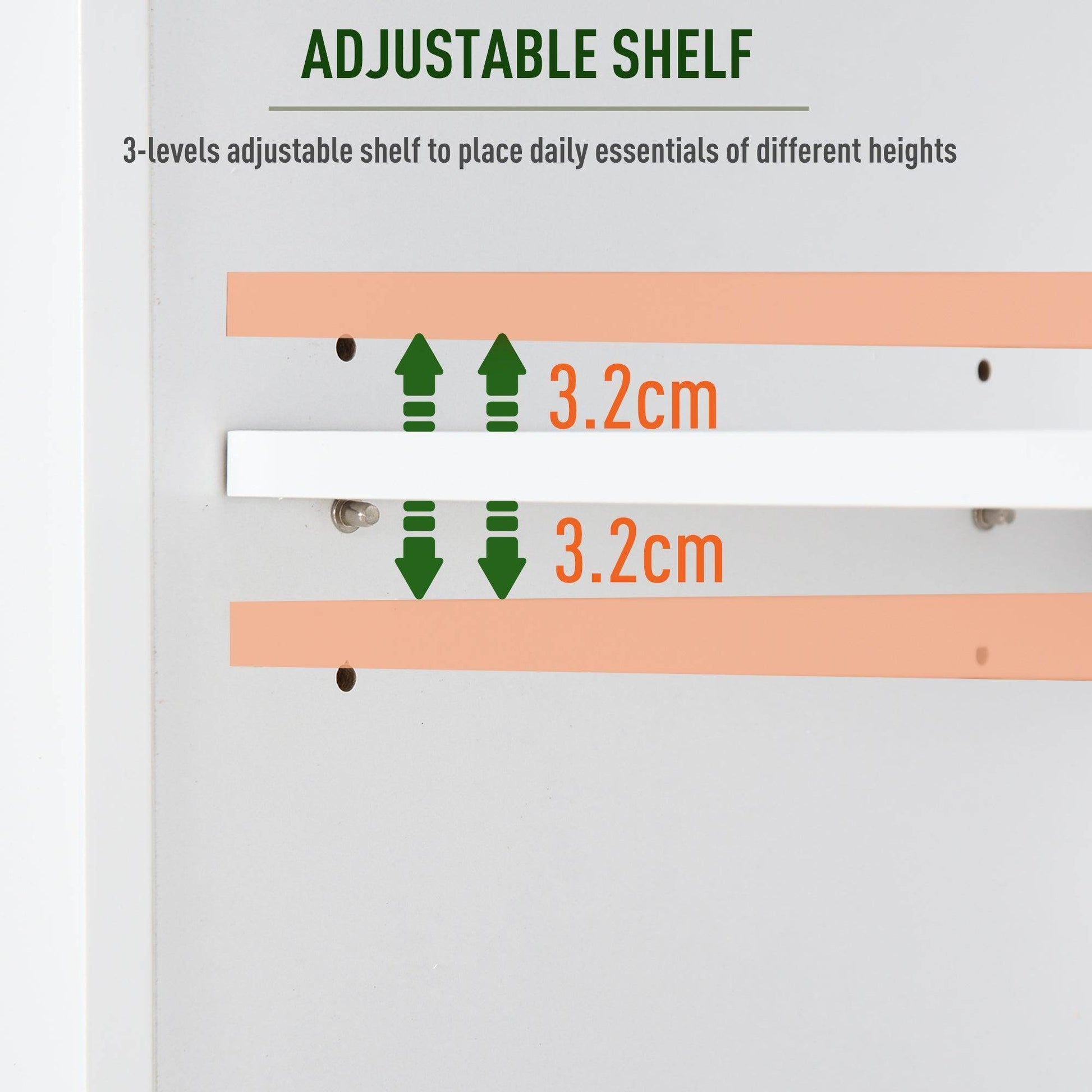 HOMCOM 6-Tier White Bathroom Storage Cabinet - ALL4U RETAILER LTD