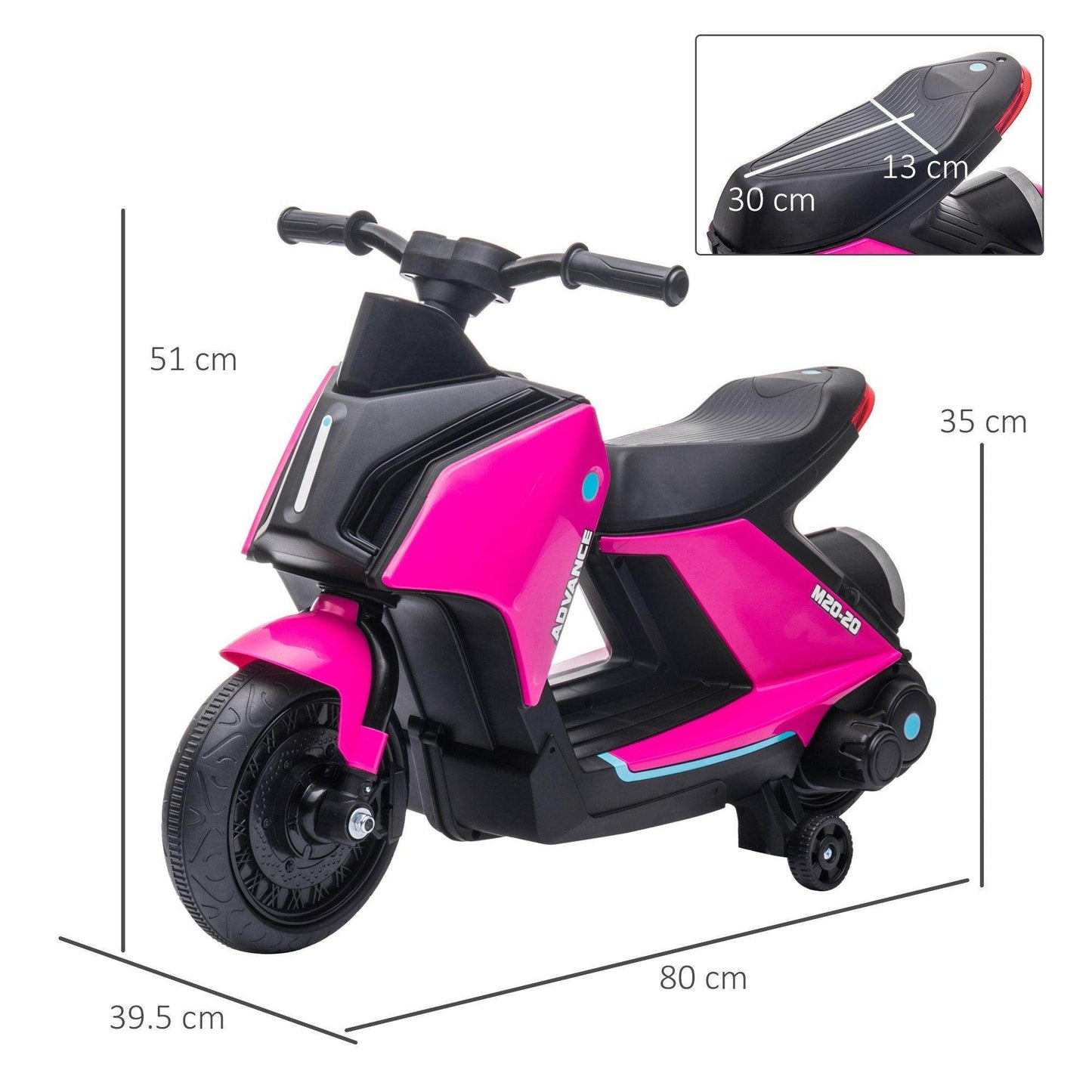 HOMCOM 6V Kids Electric Motorbike - Pink - ALL4U RETAILER LTD