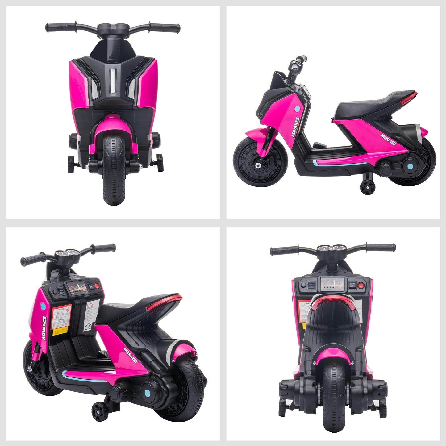 HOMCOM 6V Kids Electric Motorbike - Pink - ALL4U RETAILER LTD