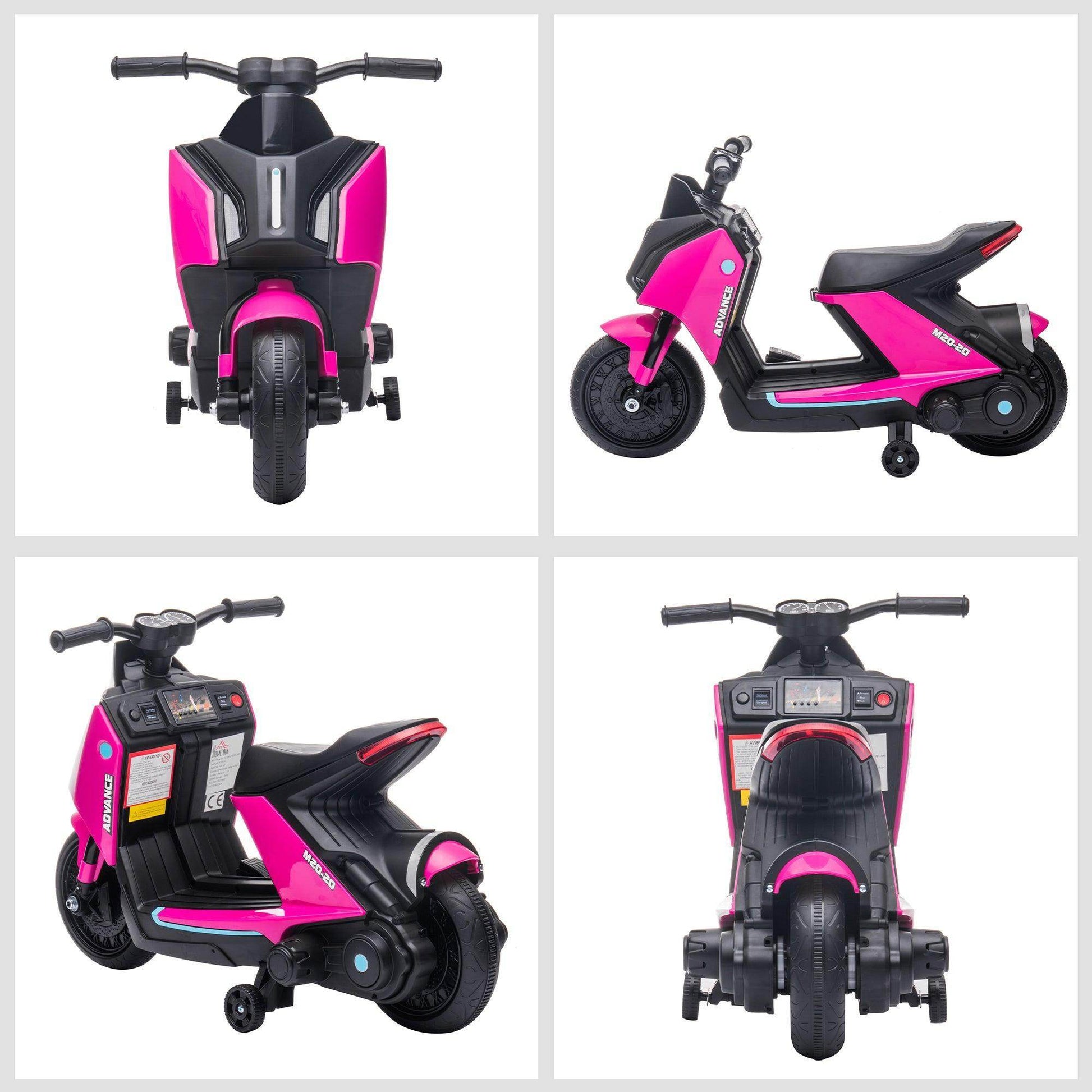 HOMCOM 6V Kids Electric Motorbike - Pink - ALL4U RETAILER LTD
