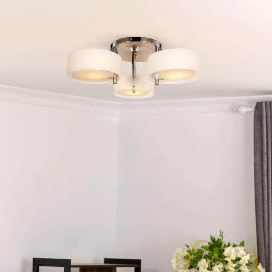 HOMCOM Acrylic Pendant Chandelier with Chrome Finish - ALL4U RETAILER LTD